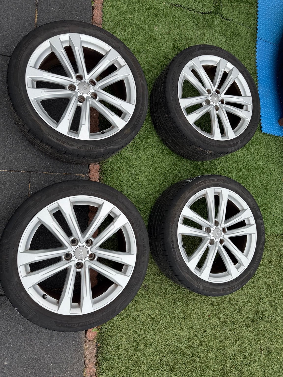 Originele Audi 19 inch velgen incl banden, Gebruikt, 255 mm, Banden en Velgen, Personenwagen