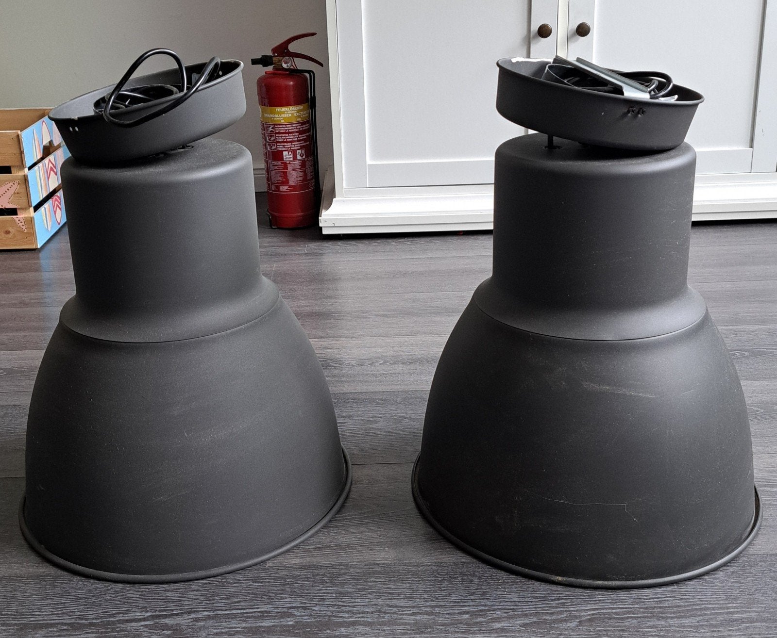Twee Ikea lampen Hektar, Ophalen, Gebruikt, Metaal, E27 (groot)