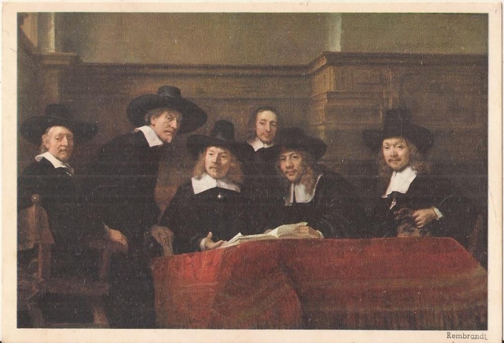 Rembrandt De Staalmeesters 40er jaren, Verzamelen, Ophalen of Verzenden, 1940 tot 1960, Ongelopen, Overige thema's