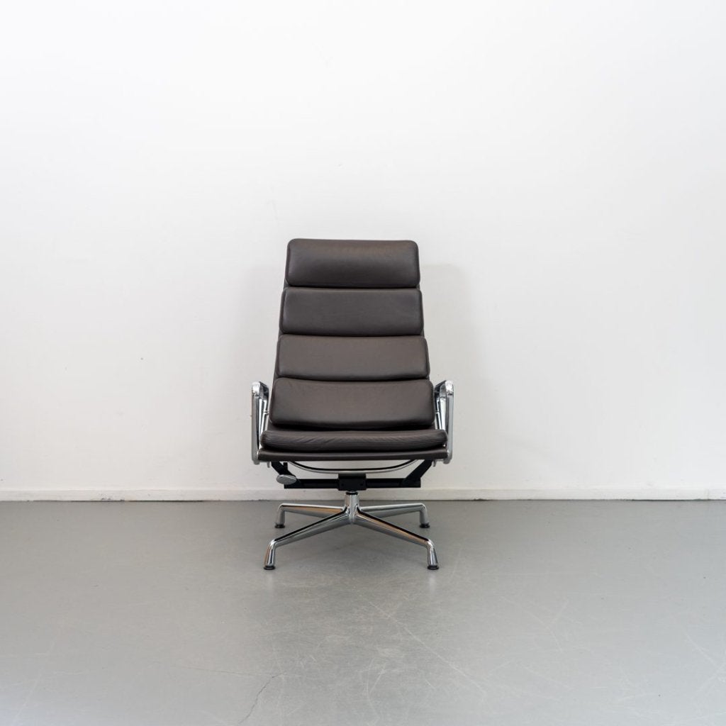 Vitra Eames EA 222 Fauteuil Bruin Leer - Chroom, Niet ingevuld, Nieuw, Niet ingevuld, Niet ingevuld