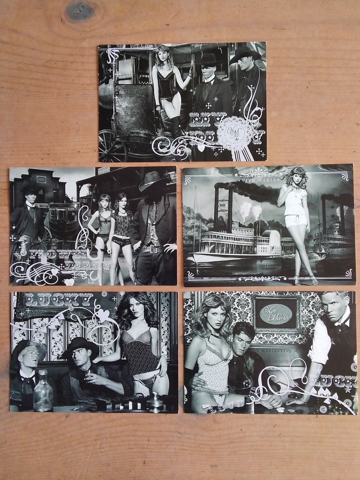 5 Ansichtkaarten Vive Maria lingerie, Verzenden, 1960 tot 1980, Sterren en Beroemdheden