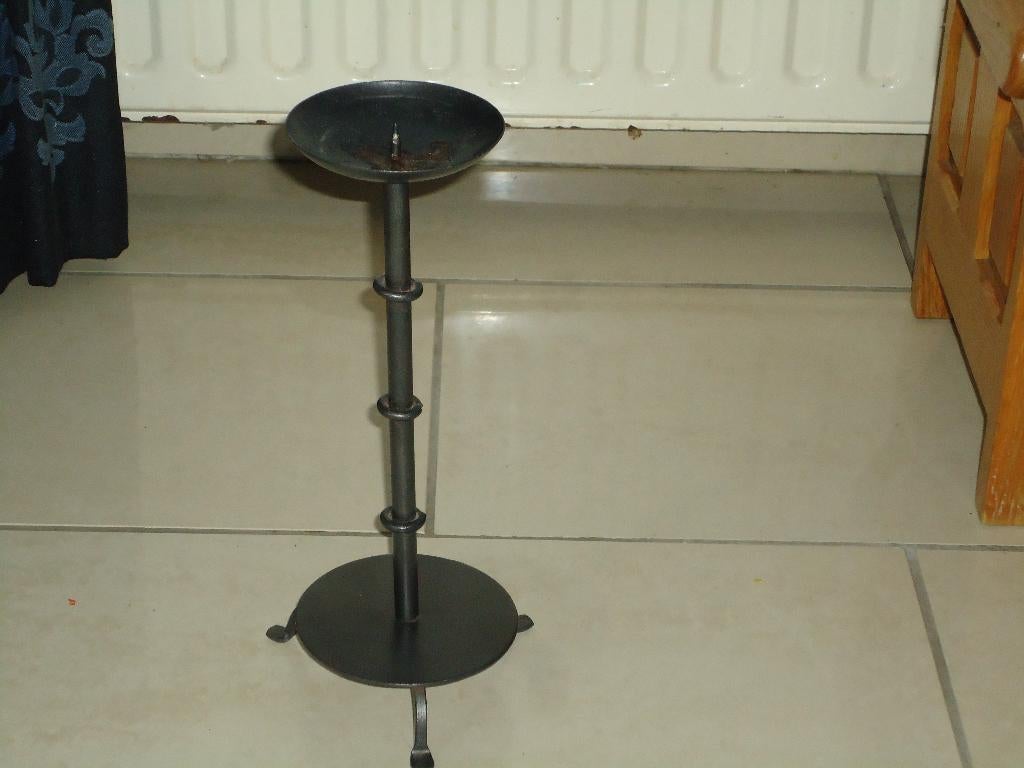 kaarsenstandaard kandelaar 30 cm zwart smeedijzer, Huis en Inrichting, Woonaccessoires | Kandelaars en Kaarsen, 25 tot 50 cm, Zwart