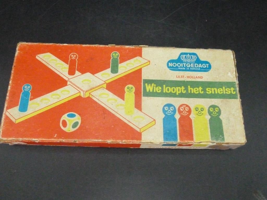 Wie loopt het snelst Nooitgedagt houten spel kleuters, Ophalen of Verzenden, Zo goed als nieuw, Overige typen