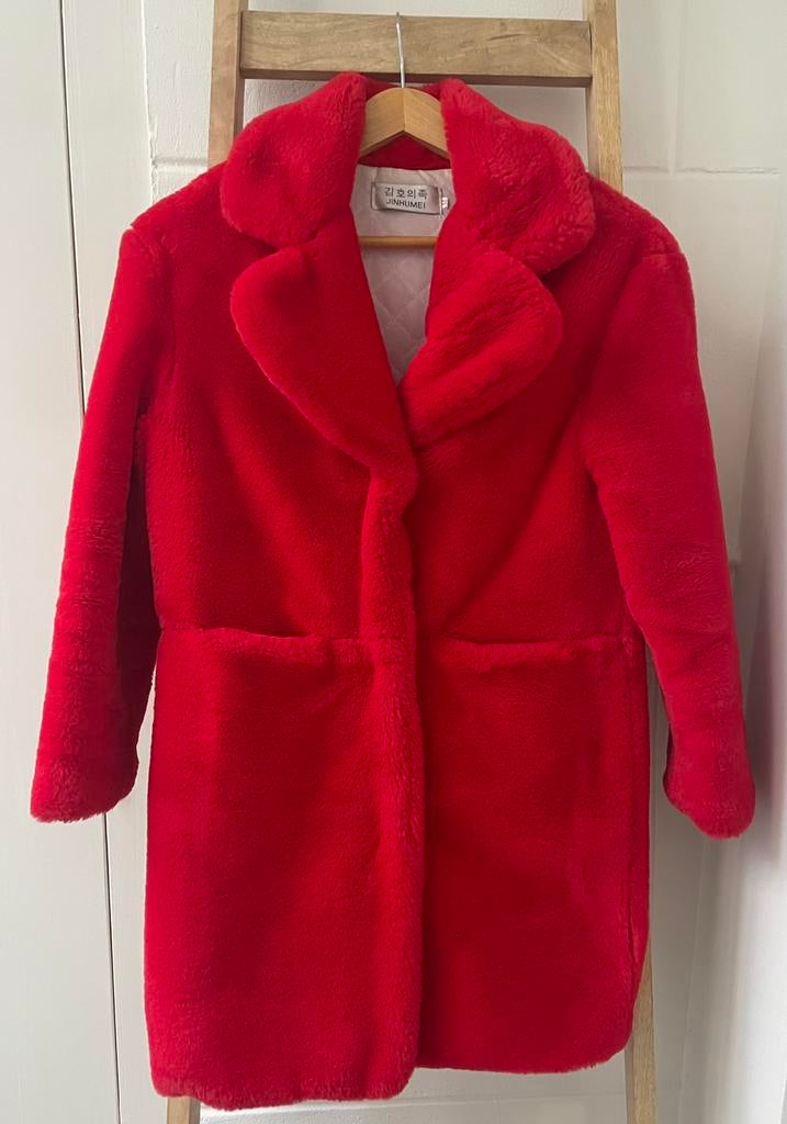 Rode jas maat XS, Kleding | Dames, Ophalen of Verzenden, Zo goed als nieuw, Maat 34 (XS) of kleiner, Rood