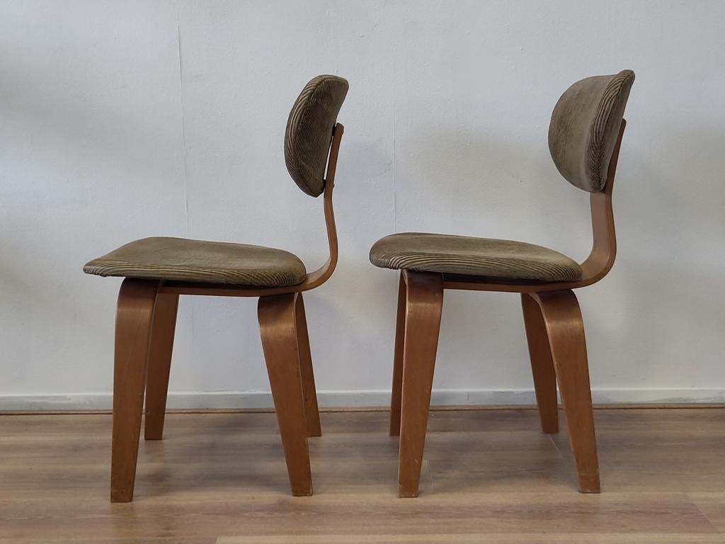 2x vintage Pastoe stoel SB02 eetkamerstoel berken serie, Ophalen, Gebruikt, Twee, .