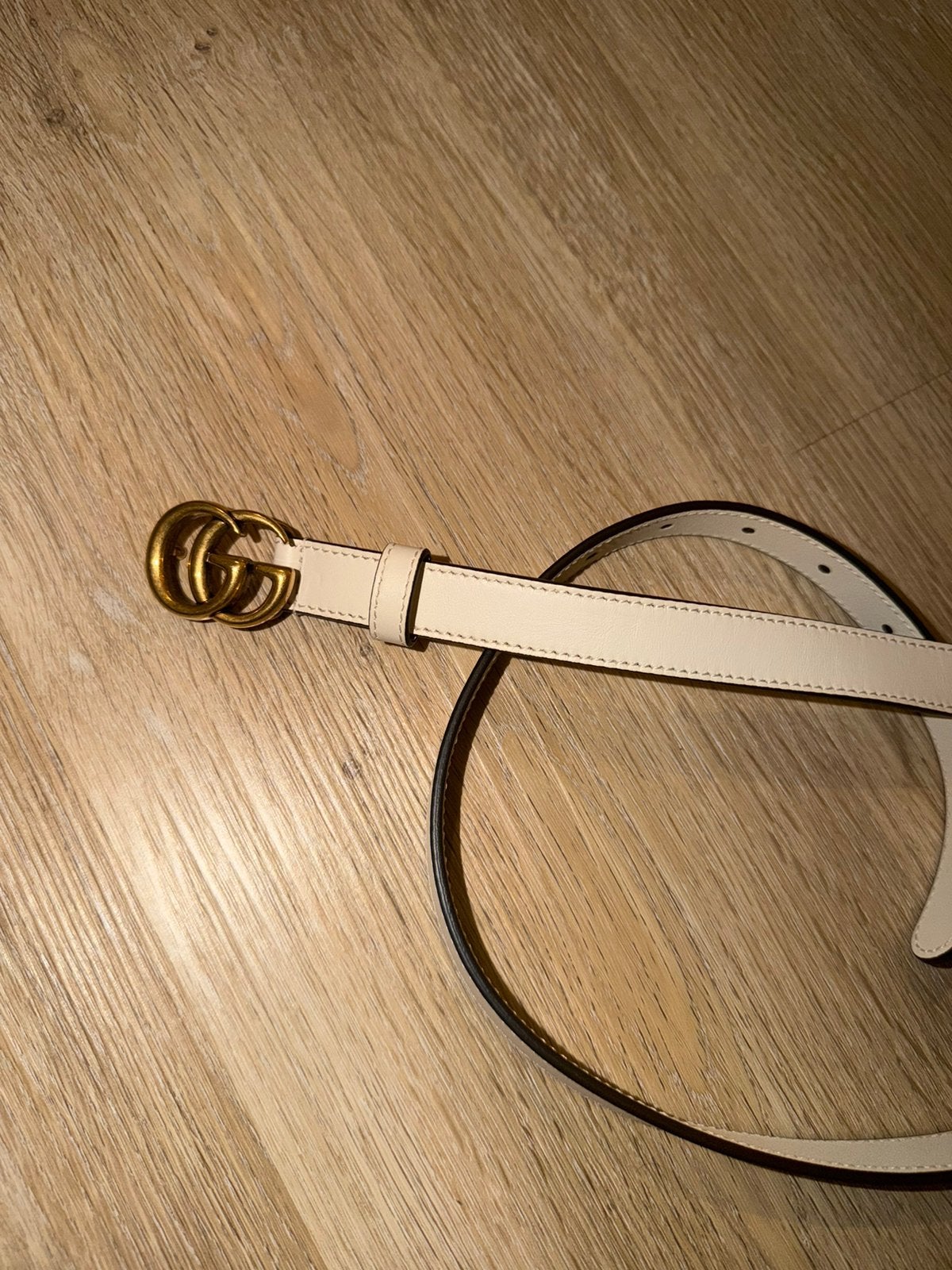 Gucci riem beige - 80 cm, Ophalen, 3 tot 5 cm, Echt leder, Tailleriem
