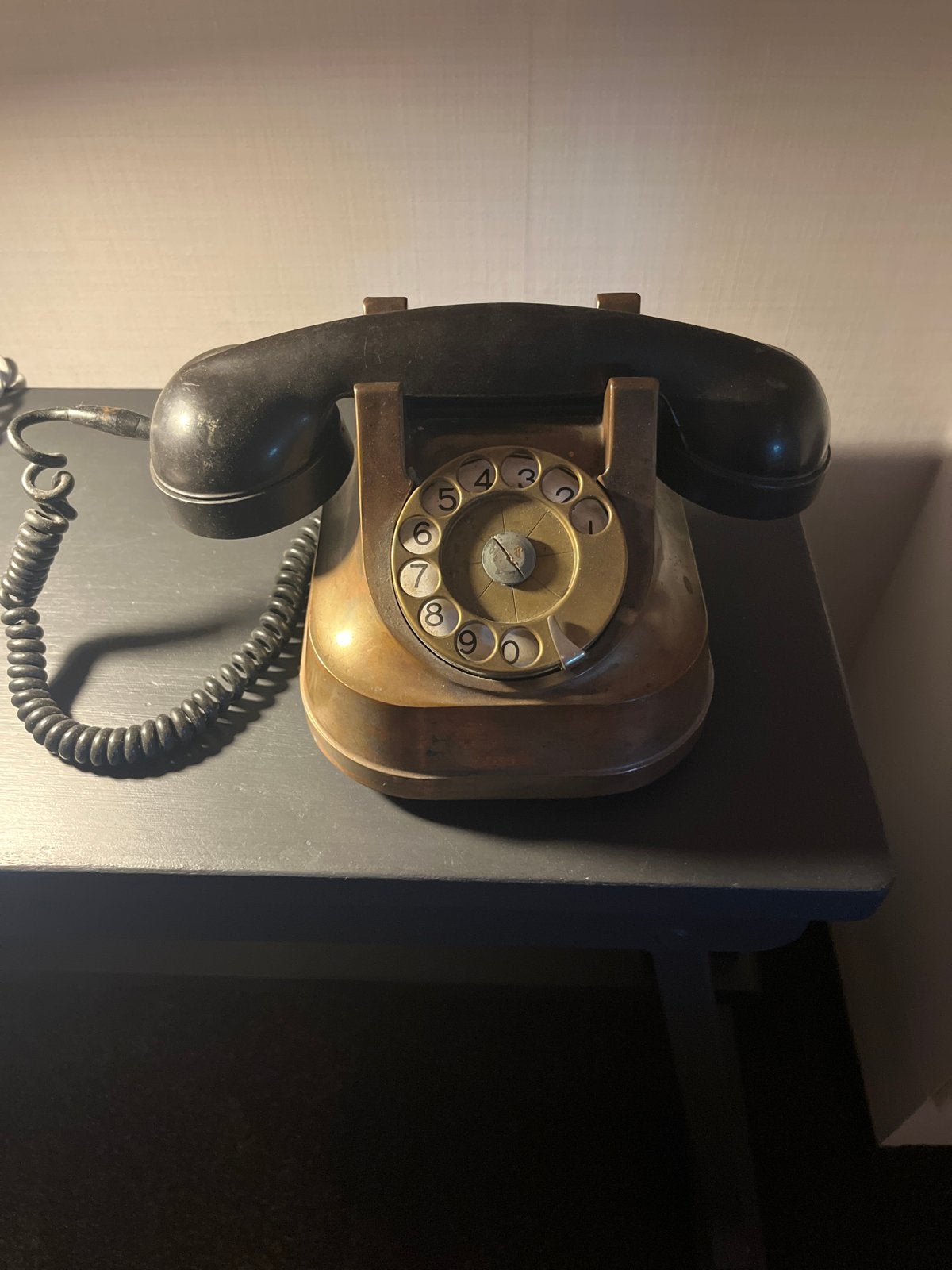 Vintage RTT-56 Telefoon met Draaischijf - Koper/Zwart, Ophalen of Verzenden