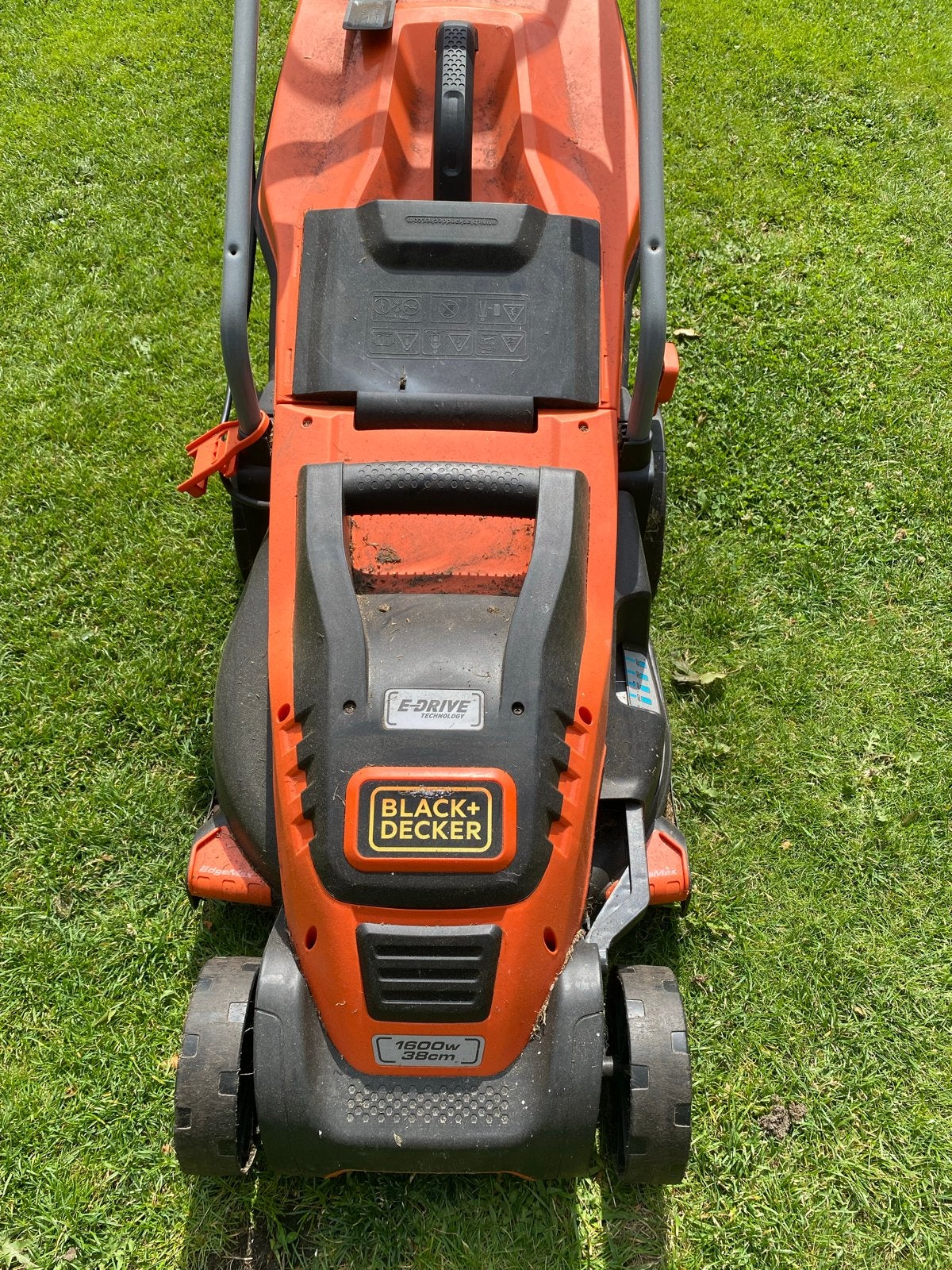 Black+Decker Elektrische Grasmaaier 1600W 38cm Maaibreedte, Ophalen, Gebruikt, Elektrische grasmaaier, Opvangbak