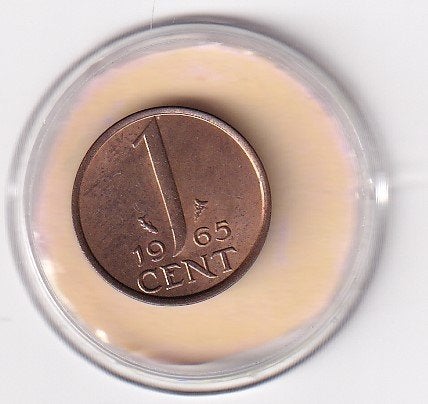 1 Cent 1965 Zeer fraai met diverse muntkleuren, Postzegels en Munten, Munten | Nederland, Verzenden, Koningin Juliana, 1 cent