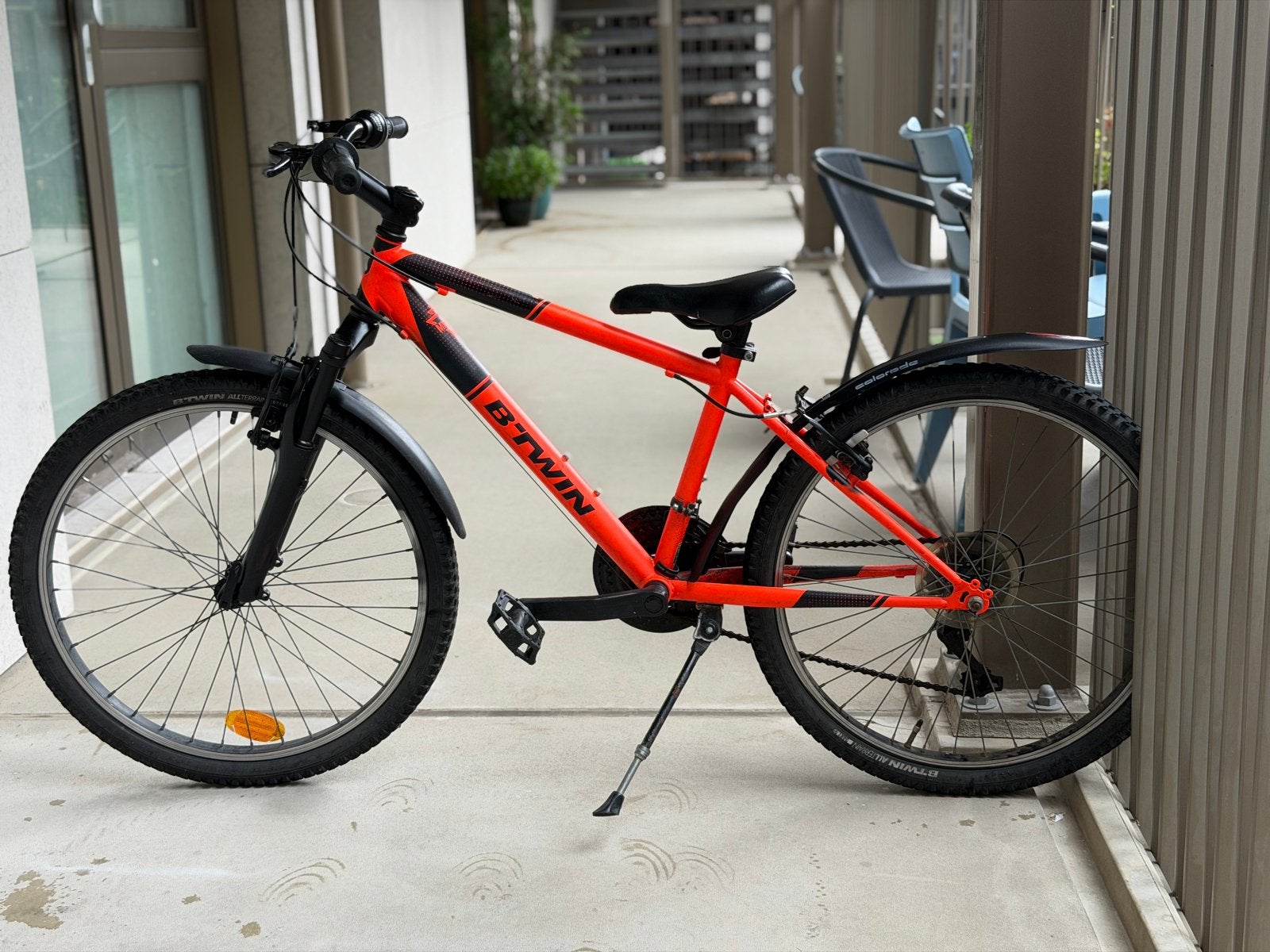 24 inch B'TWIN Rockrider 500 Mountainbike - Oranje/Zwart, Ophalen, Gebruikt, Overige merken