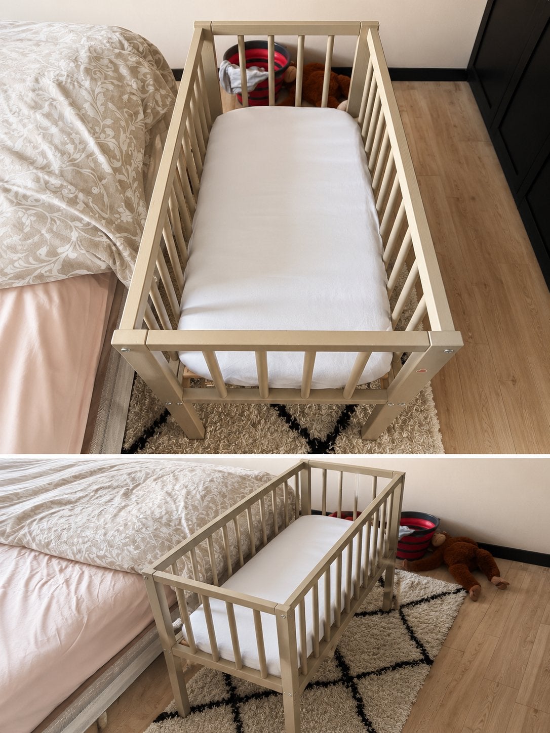 Novi at Home Co-Sleeper/baby Wiegje Lily Sand + matras, Ophalen, Zo goed als nieuw, Wieg
