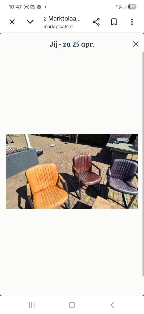 Stoelen eetkamer, Huis en Inrichting, Stoelen, Ophalen, Gebruikt, Bruin, Leer