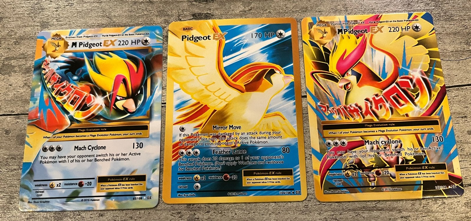 Pokémon Kaarten: Pidgeot EX en M Pidgeot EX Set, Ophalen of Verzenden, Gebruikt, Meerdere kaarten