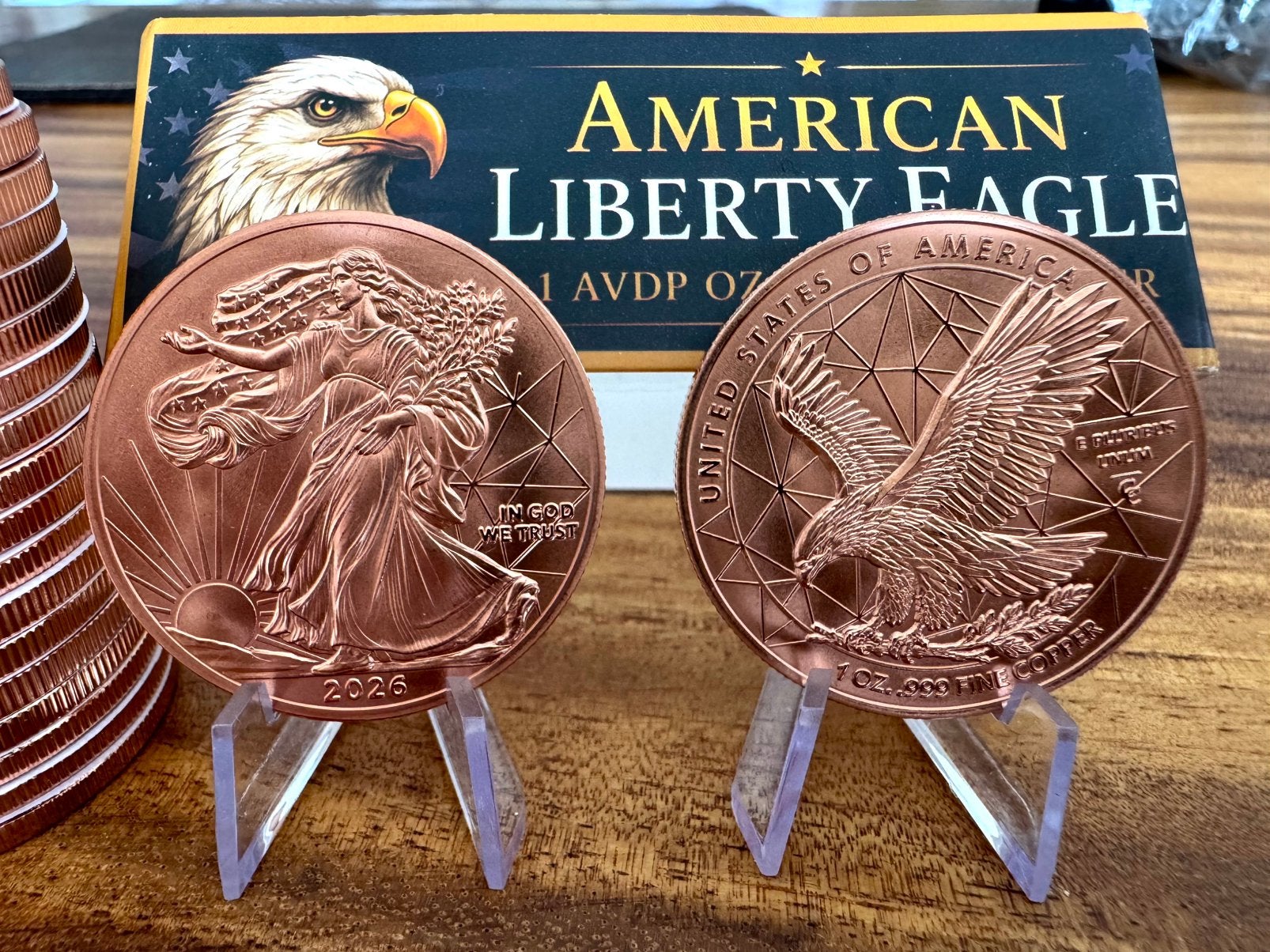 Tube 20x1 oz koper American Liberty Eagle koper munten, Ophalen of Verzenden, Koper