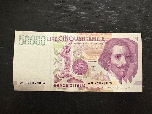 Italie 50.000 lira biljet, Ophalen of Verzenden, Italië, Los biljet