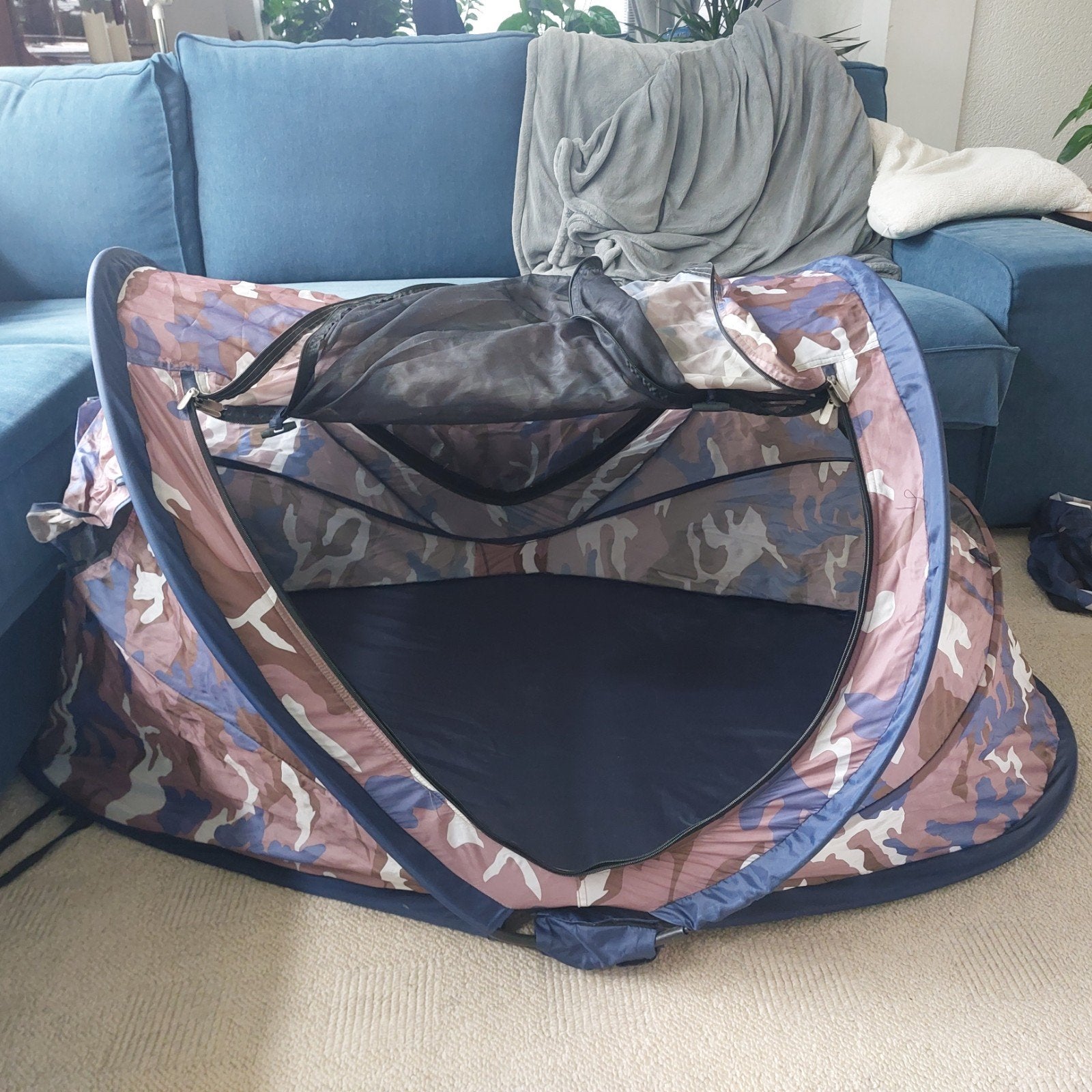 Deryan Peuter Luxe Travel Cot - Camouflage, Ophalen of Verzenden, Zo goed als nieuw, Tot en met 2
