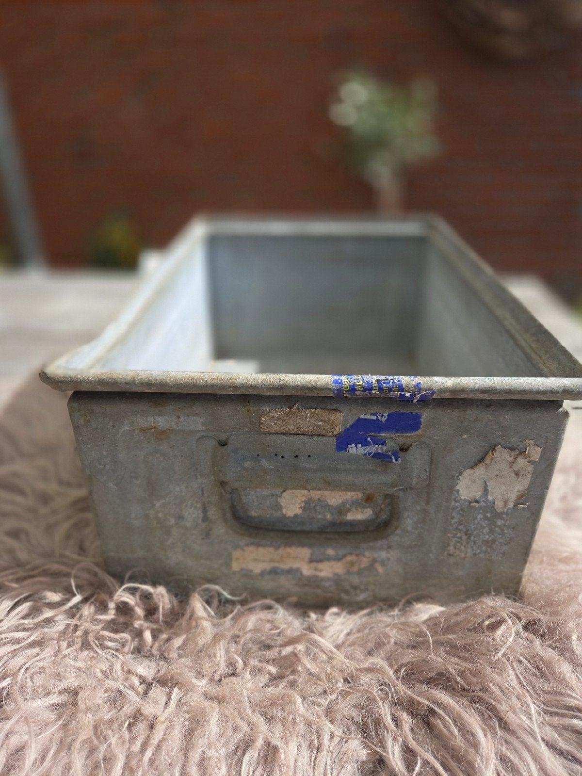 Vintage metalen Schafer Kasten opbergbak, Ophalen of Verzenden