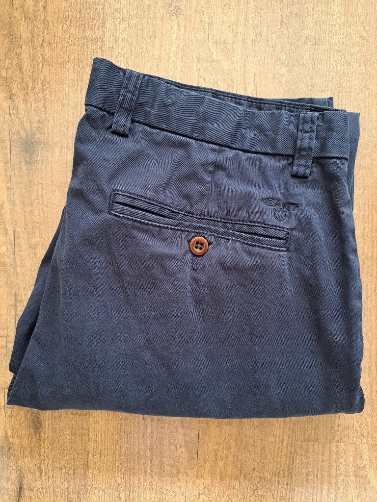 Gant (zomer)chino pantalon broek, ZGAN, (donker)blauw, 34 32, Kleding | Heren, Maat 52/54 (L), Blauw, GANT, Ophalen of Verzenden