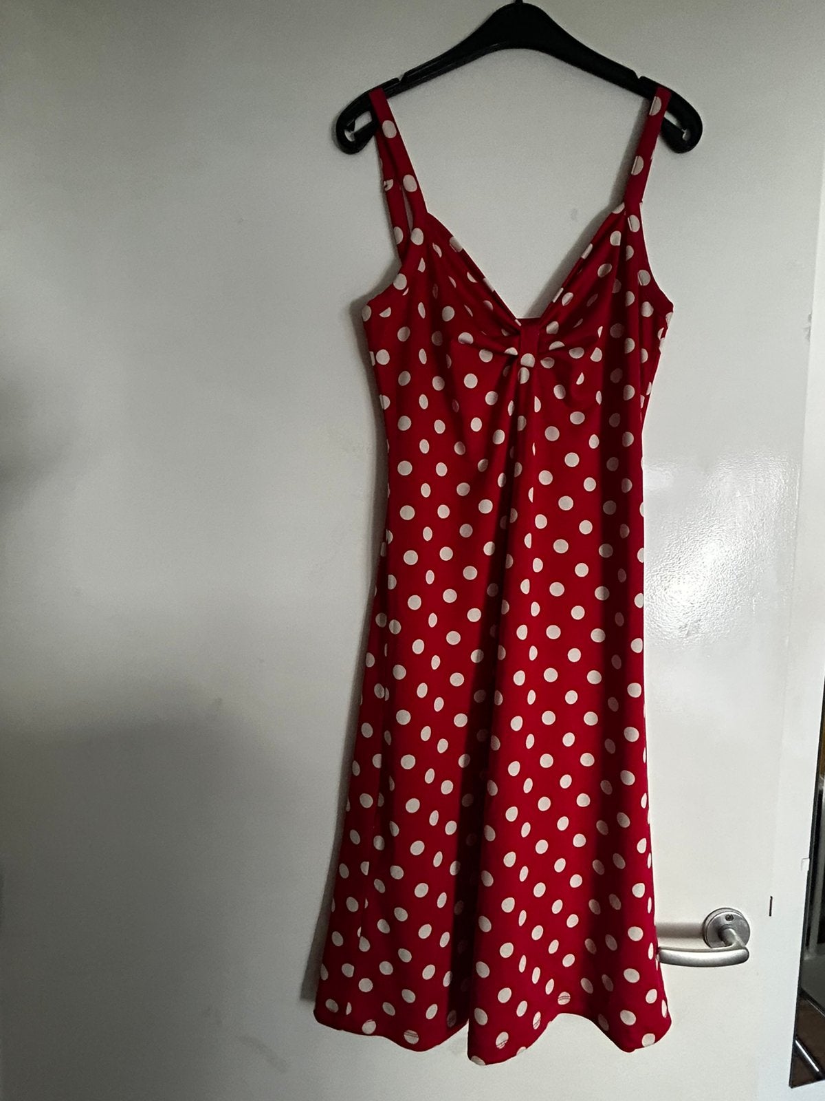 King louie jurk m polkadot rood, Maat 38/40 (M), Ophalen of Verzenden, Zo goed als nieuw, Knielengte