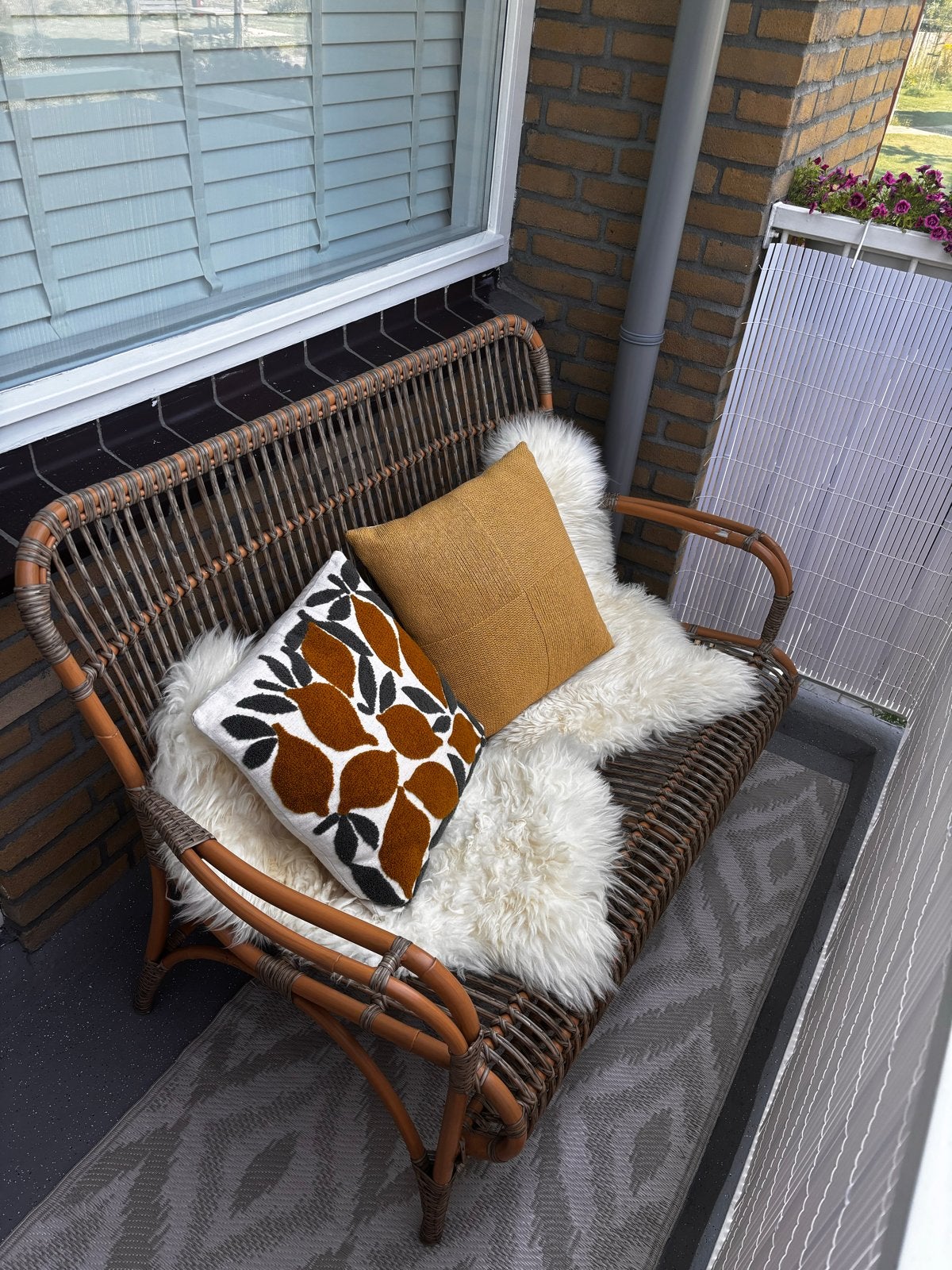 Lounge tuinbank - 2-zits bankje voor buiten, Tuin en Terras, Tuinbanken, Ophalen, Gebruikt, Wicker