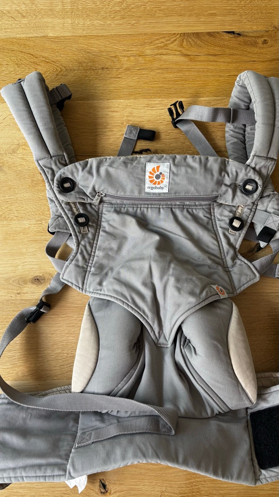 Ergobaby 360 draagzak - 4 posities grijs met baby inzet, Overige merken, Ophalen of Verzenden, Zo goed als nieuw, Buik, Rug of Zij