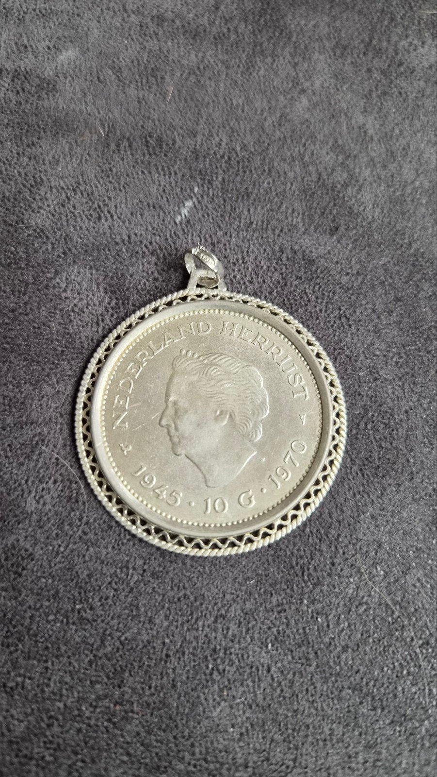 te koop zilver  munt hanger, Ophalen of Verzenden, Zo goed als nieuw, Zilver, Zilver