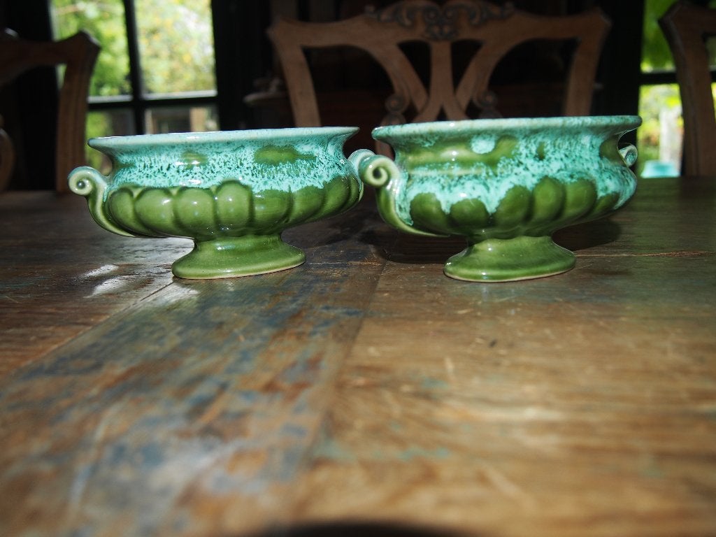 2 Leuke Groene Mini Bloempotjes - 15x7x7 cm, Tuin en Terras, Gebruikt, Binnen, Ophalen of Verzenden, Overige vormen