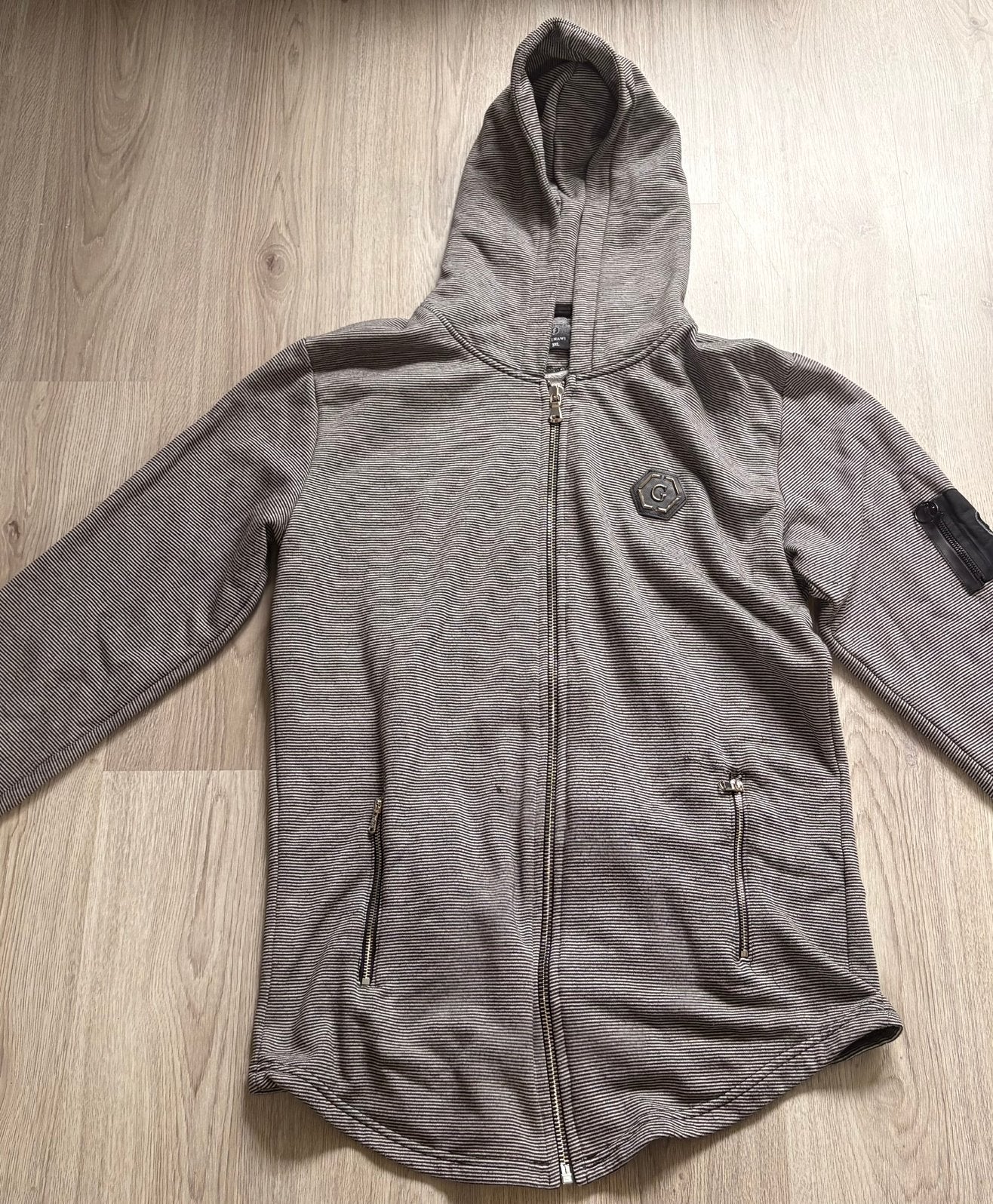 Gaznawi heren vest 3XL / XXXL – grijs gestreept met capuchon, Verzenden, Zo goed als nieuw, Overige maten, Grijs