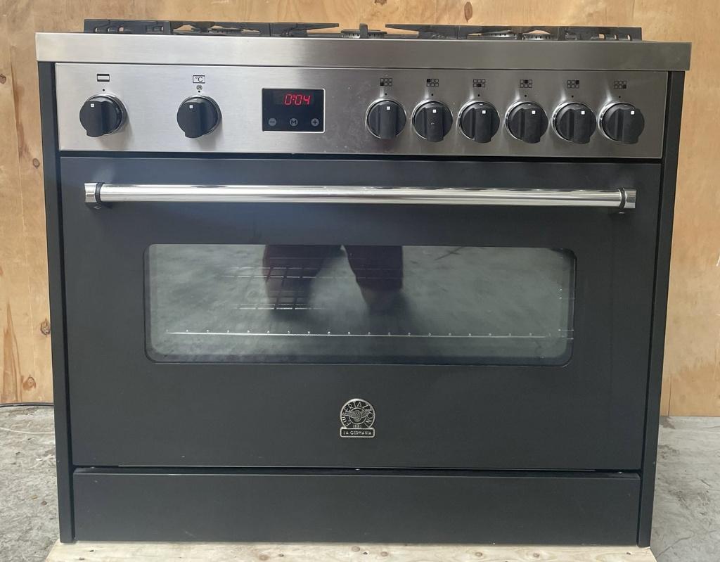 Gas fornuis Bertazzoni AMS96l61BNE zwart/rvs 90cm, Witgoed en Apparatuur, Fornuizen, Warmhoudplaat, 60 cm of meer, Ophalen of Verzenden