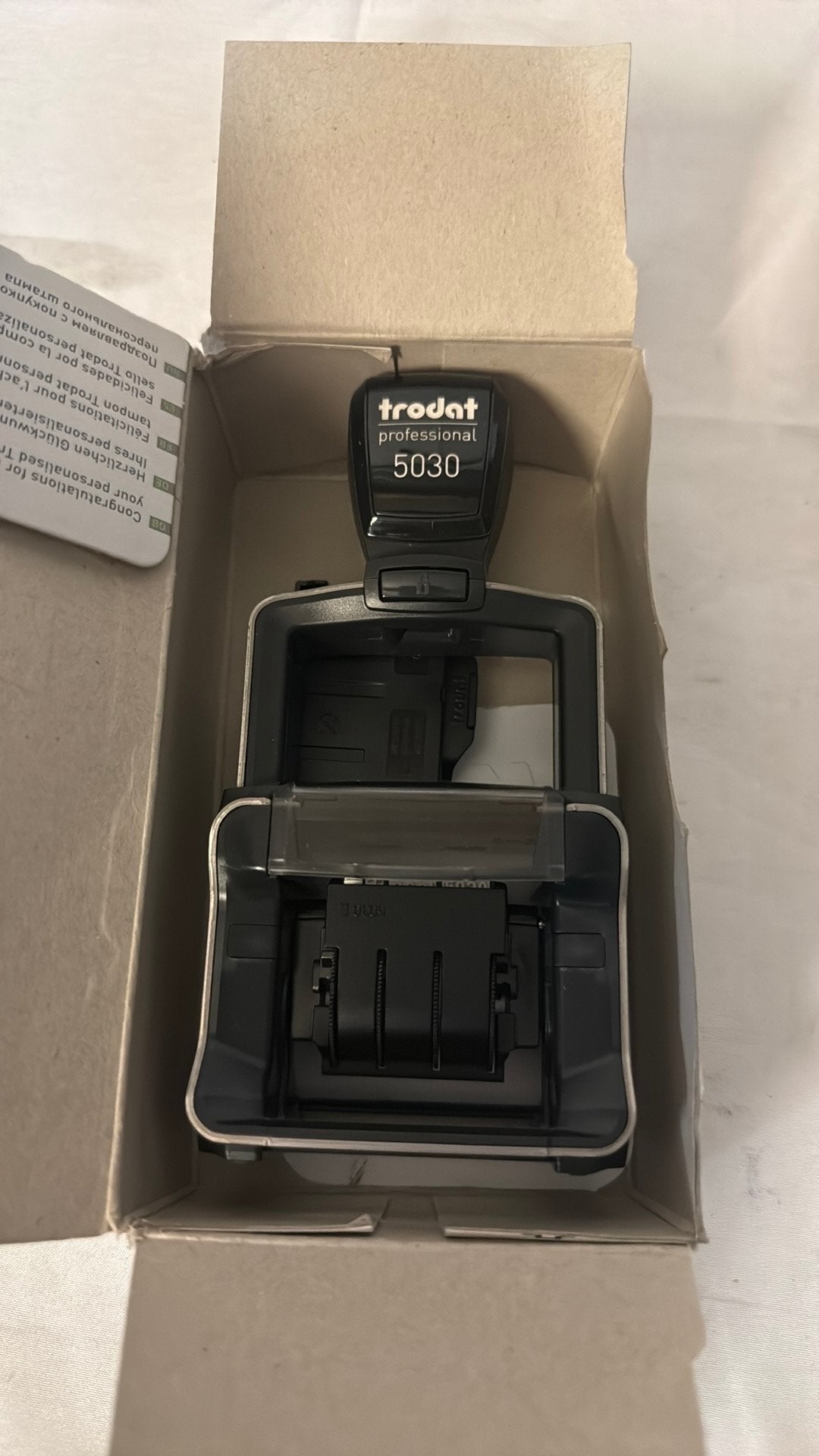 Trodat type 5030 datum stempel, Ophalen of Verzenden, Zo goed als nieuw