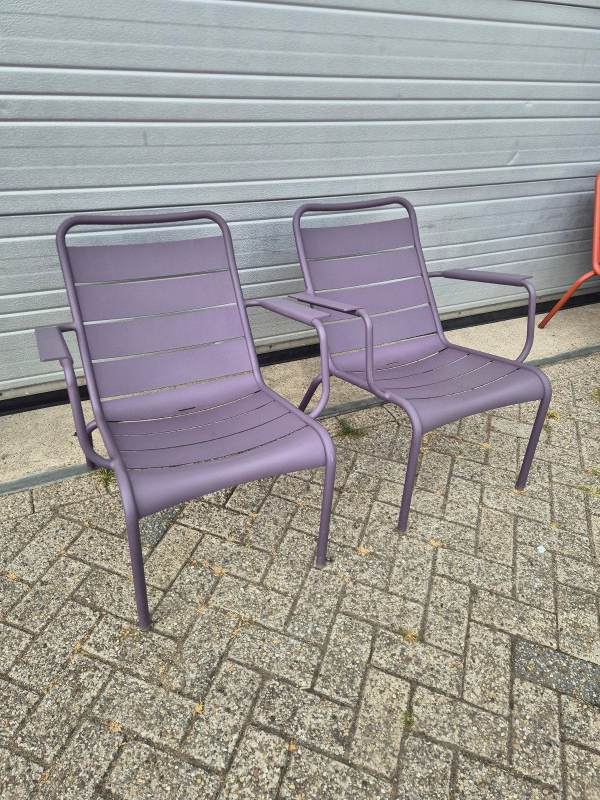 2x Fermob low chairs plum gebruikt Prijs per st, Tuin en Terras, Ophalen