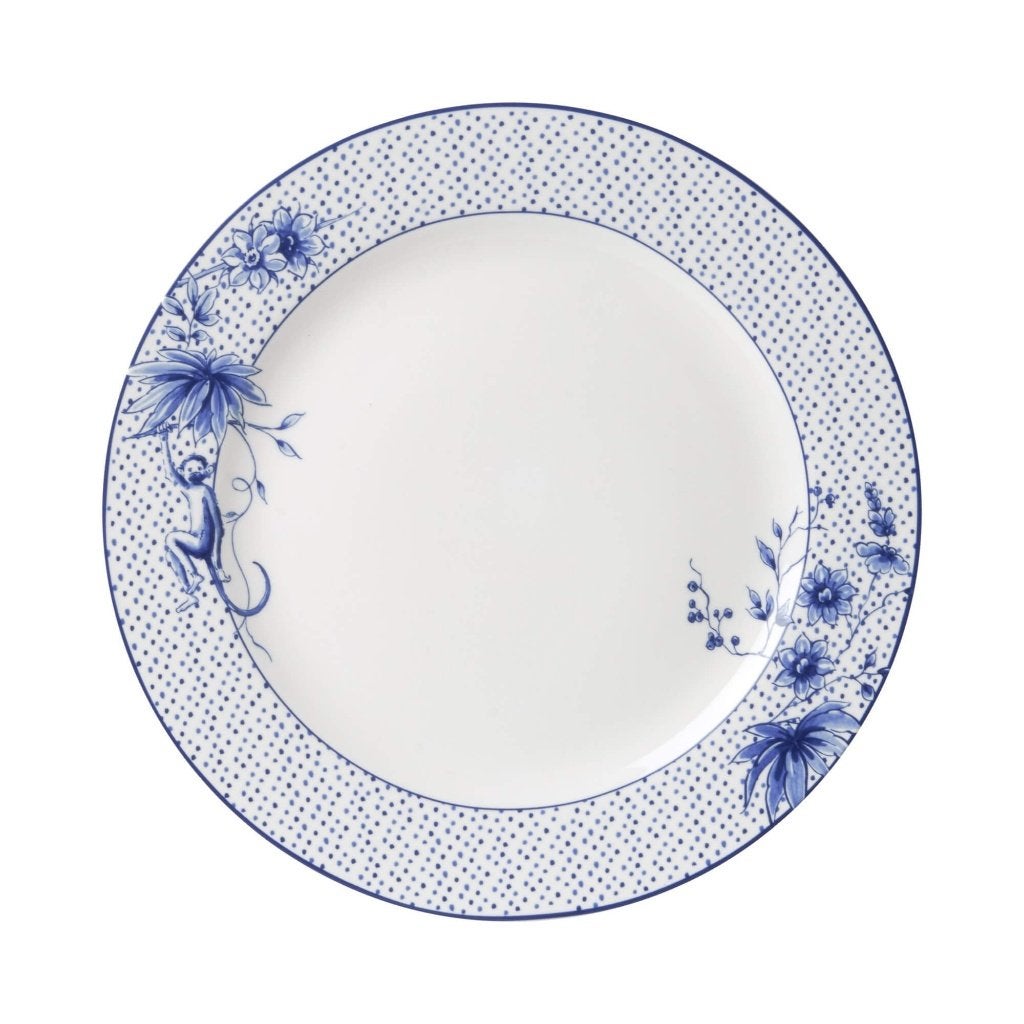 Heinen Delfts Blauw Janny dinerbord Aapjes 26,5 cm, Overige merken, Ophalen of Verzenden, Delftsblauw, Bord(en)
