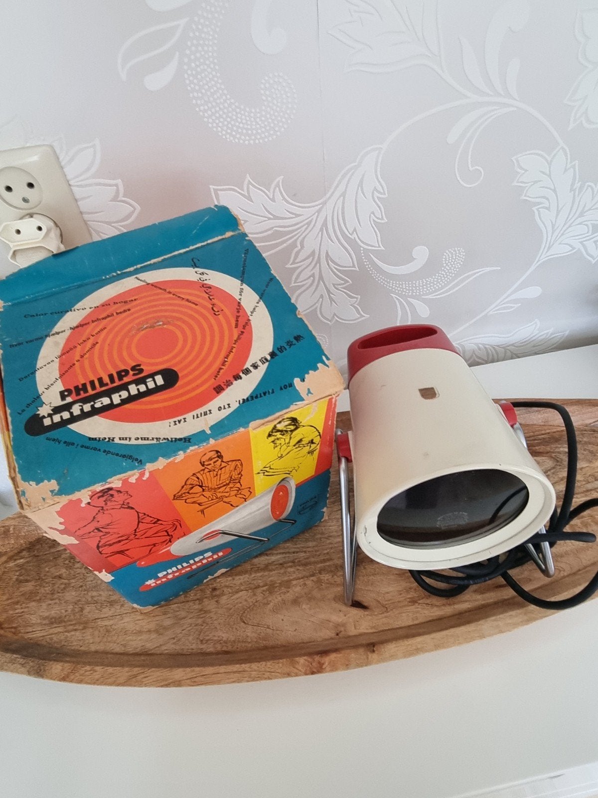 Vintage Philips Infraphil Infraroodlamp met originele doos, Ophalen of Verzenden