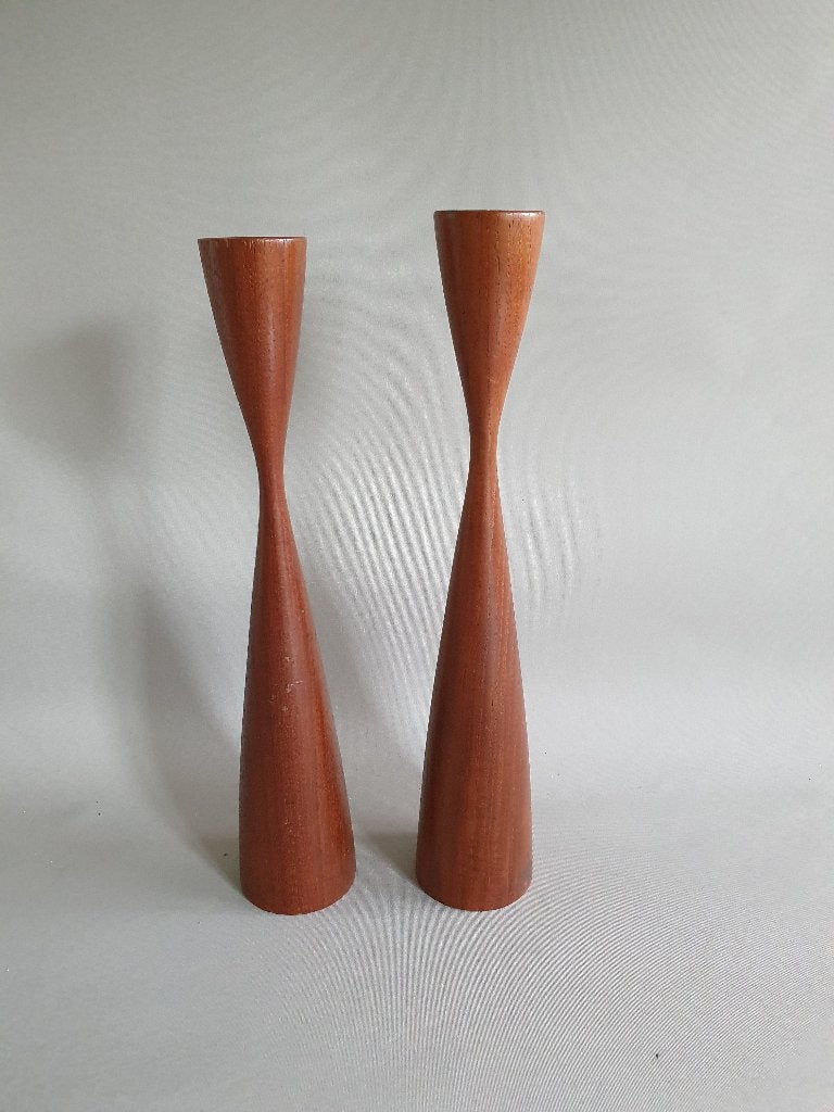 vintage kandelaars digsmed deens design, Ophalen of Verzenden, Zo goed als nieuw, Hout