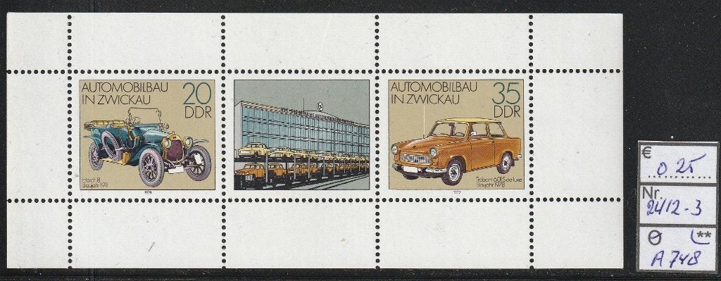 DDR Automobilbau ib Zwickau Michel 2412-3 Nr.A748p, Verzenden, DDR, Postfris