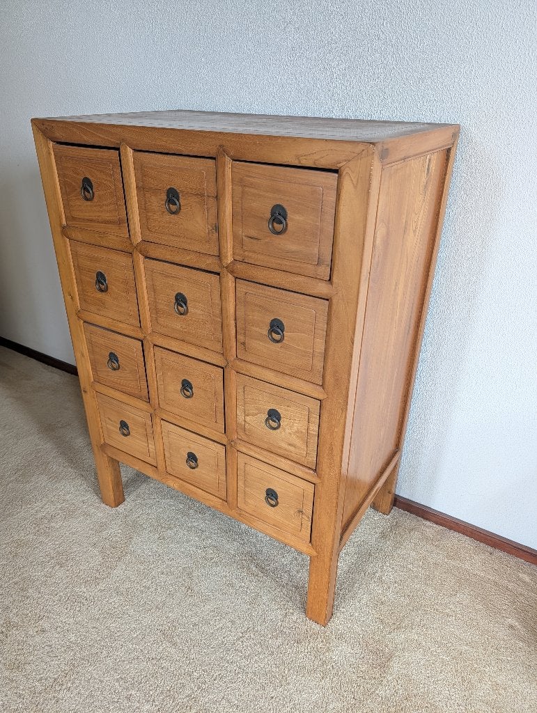Prachtige Chinese Apothekerskast | Massief Hout voor CDs, Ophalen, Gebruikt, 5 laden of meer, 100 tot 150 cm