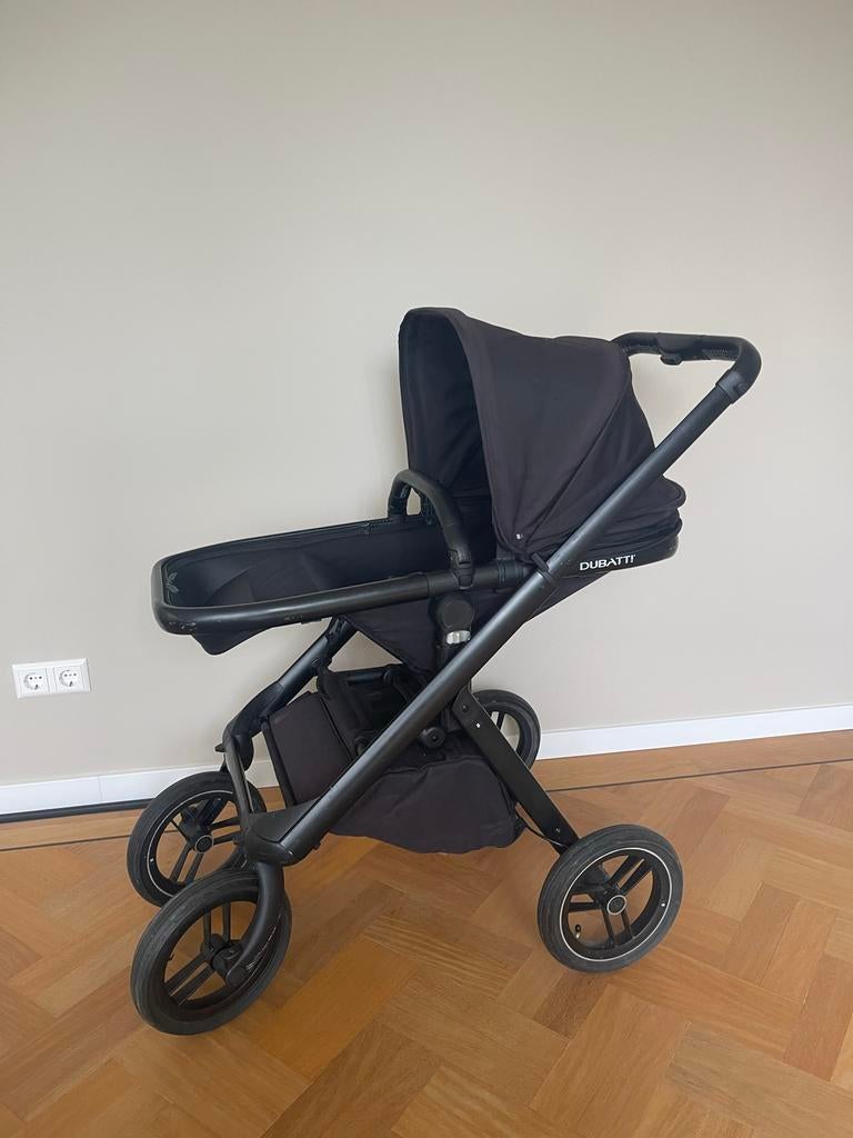 Zwarte Dubatti kinderwagen incl. reiswieg en parasol, Kinderen en Baby's, Kinderwagens en Combinaties, Gebruikt, Kinderwagen, Overige merken