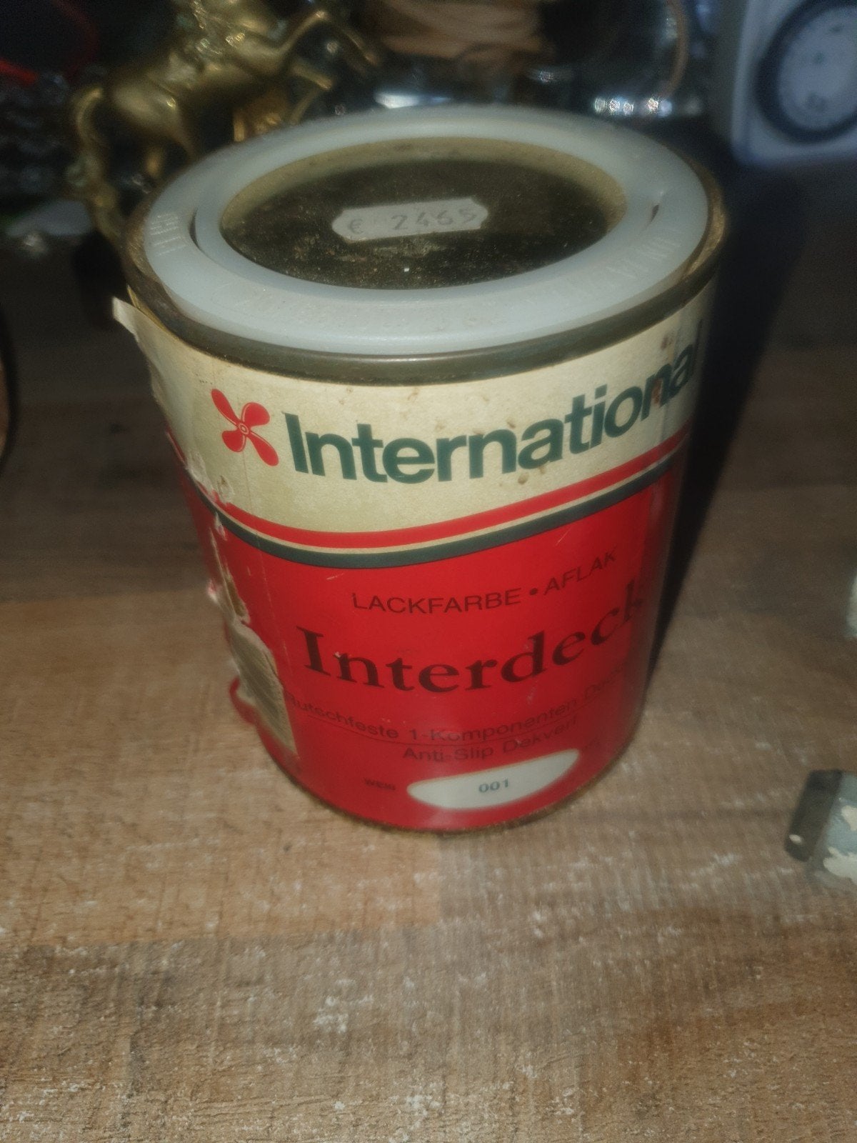 International Interdeck Antislip Dekverf - Rood (001), Doe-het-zelf en Verbouw, Verf, Beits en Lak, Ophalen, Gebruikt, Lak, Minder dan 5 liter