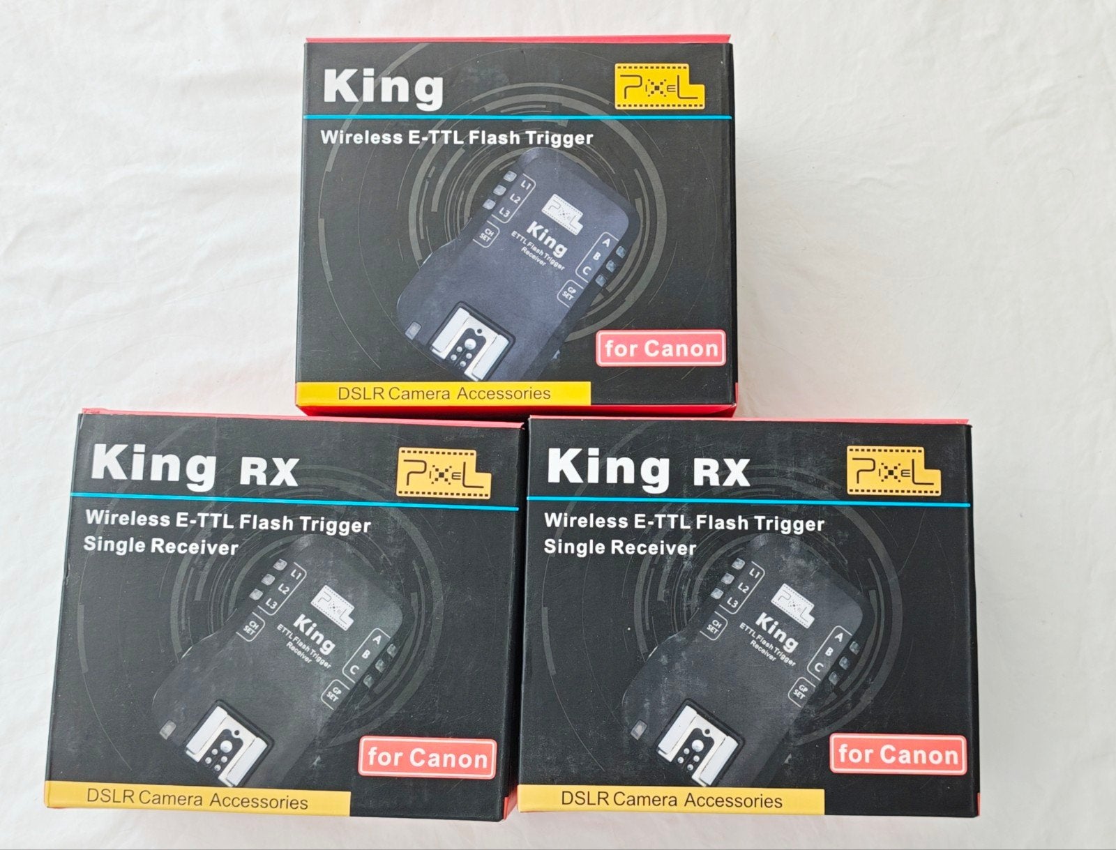 Pixel King E-TTL Flash Trigger Set voor Canon (2x), Overige merken, Draadloos, Canon, Ophalen of Verzenden