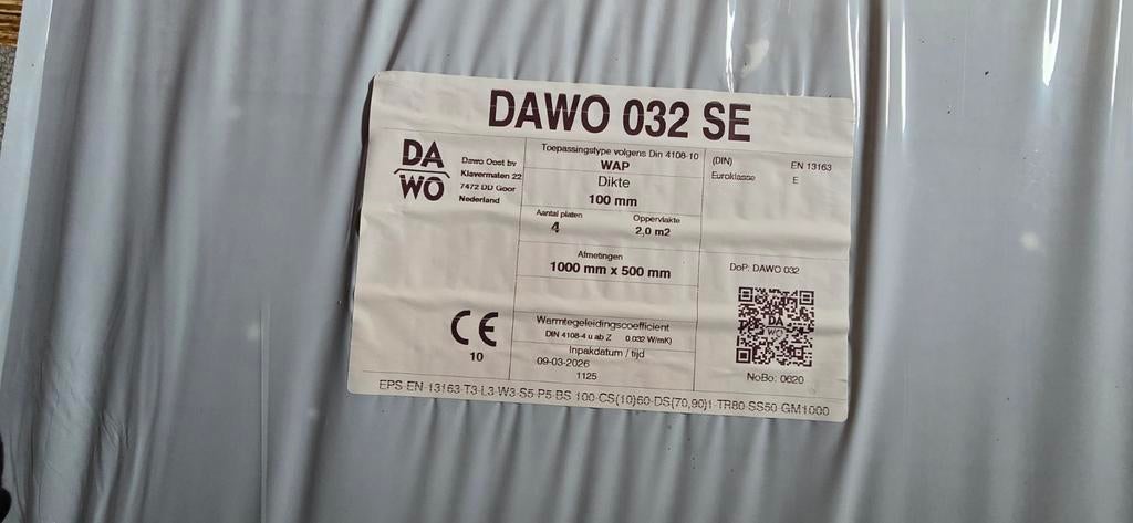 Gevel isolatie Neopor DAWO 032 (9 dichte pakken voor 18m2), Doe-het-zelf en Verbouw, Isolatie en Afdichting, Ophalen