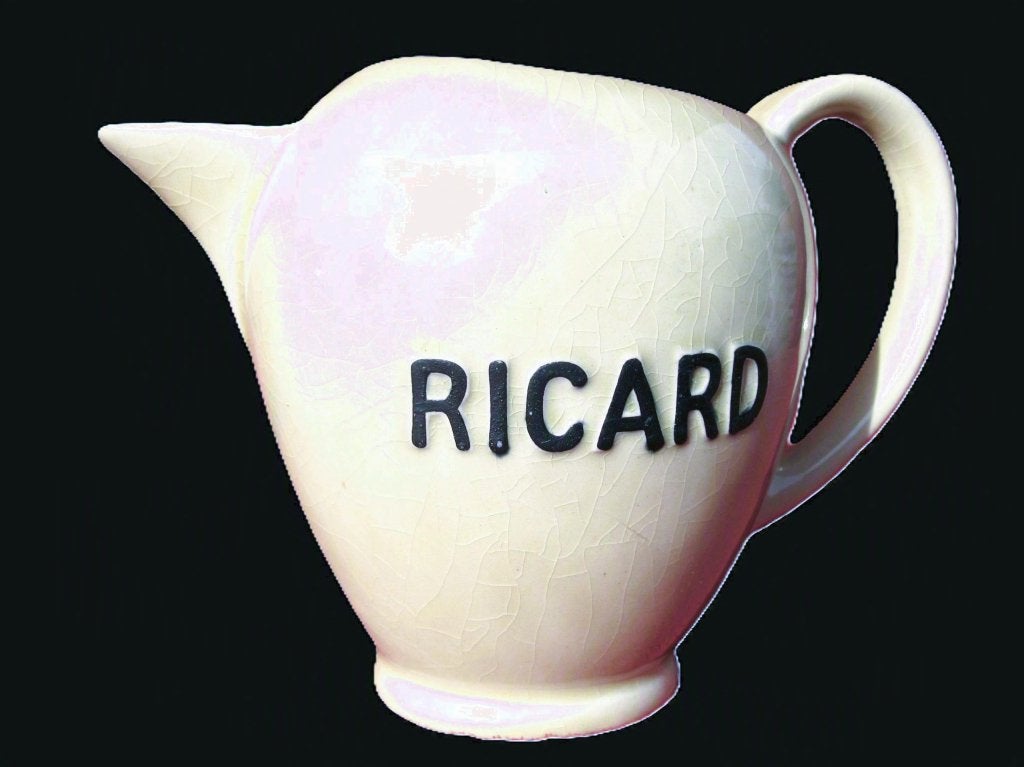 ZELDZAME vintage 1L kruik Ricard WIT., Ophalen