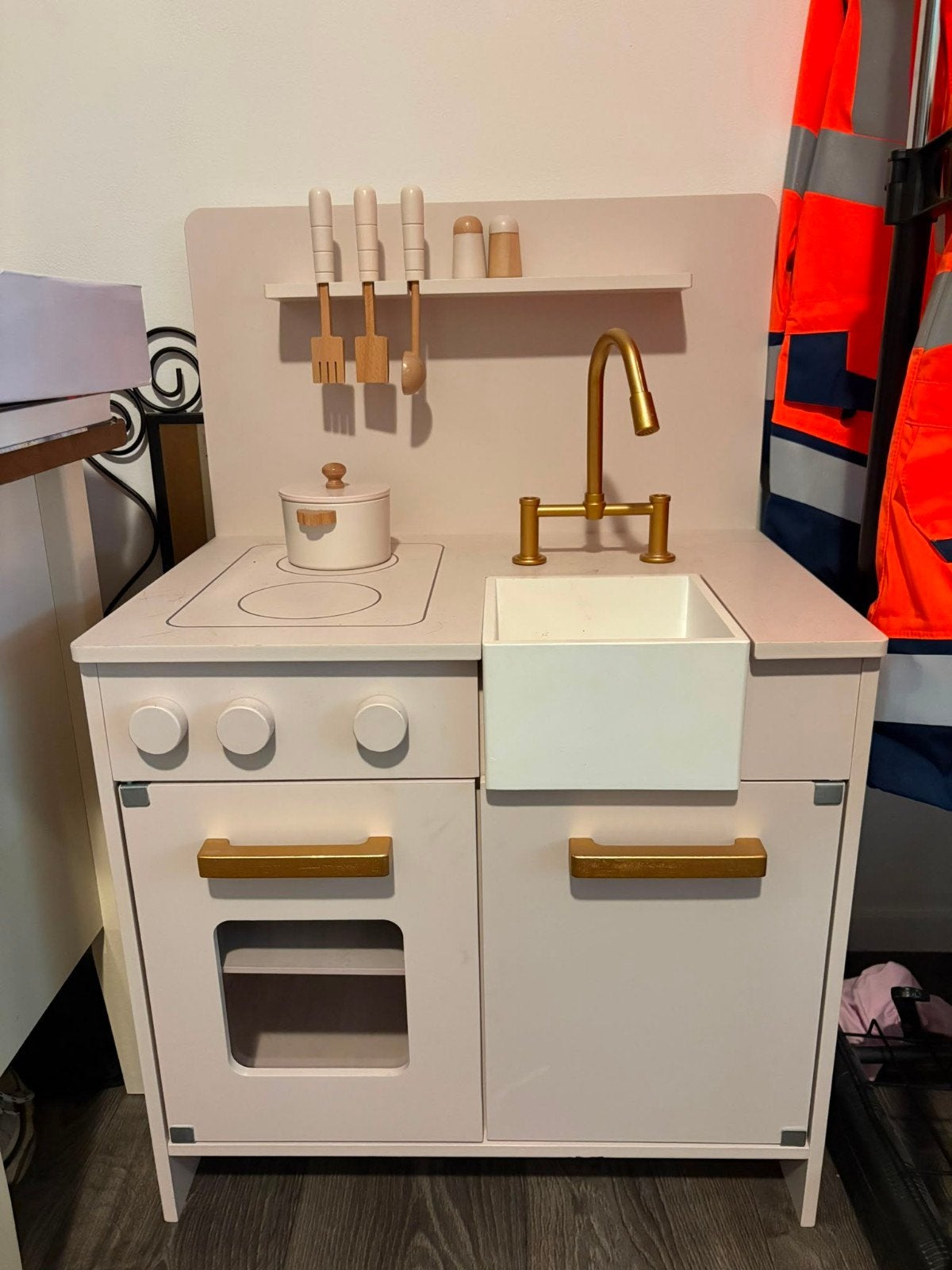 Houten kinderkeuken met accessoires, Ophalen, Gebruikt, Hout, Speelkeuken