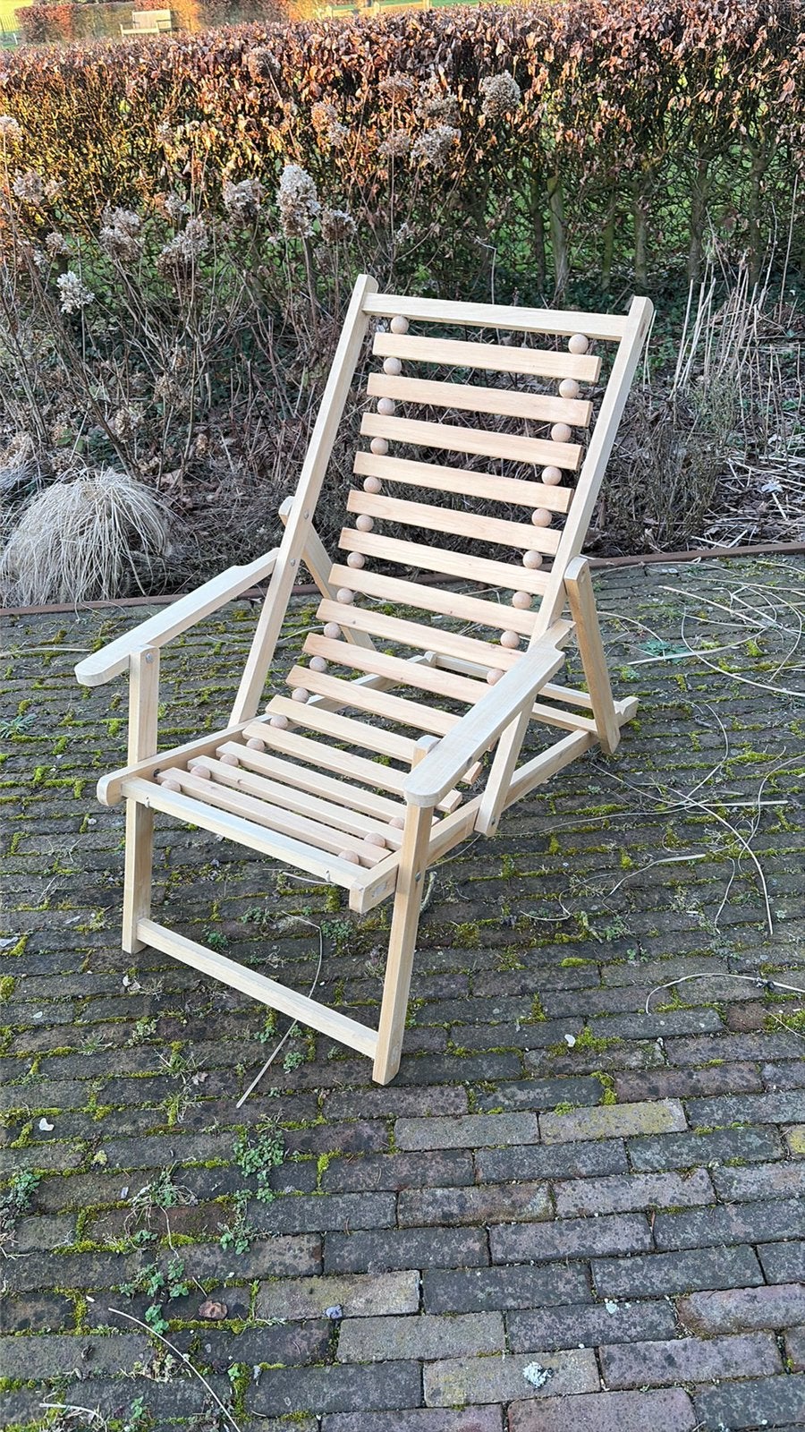 Houten strandstoel, Ophalen, Zo goed als nieuw, Hout