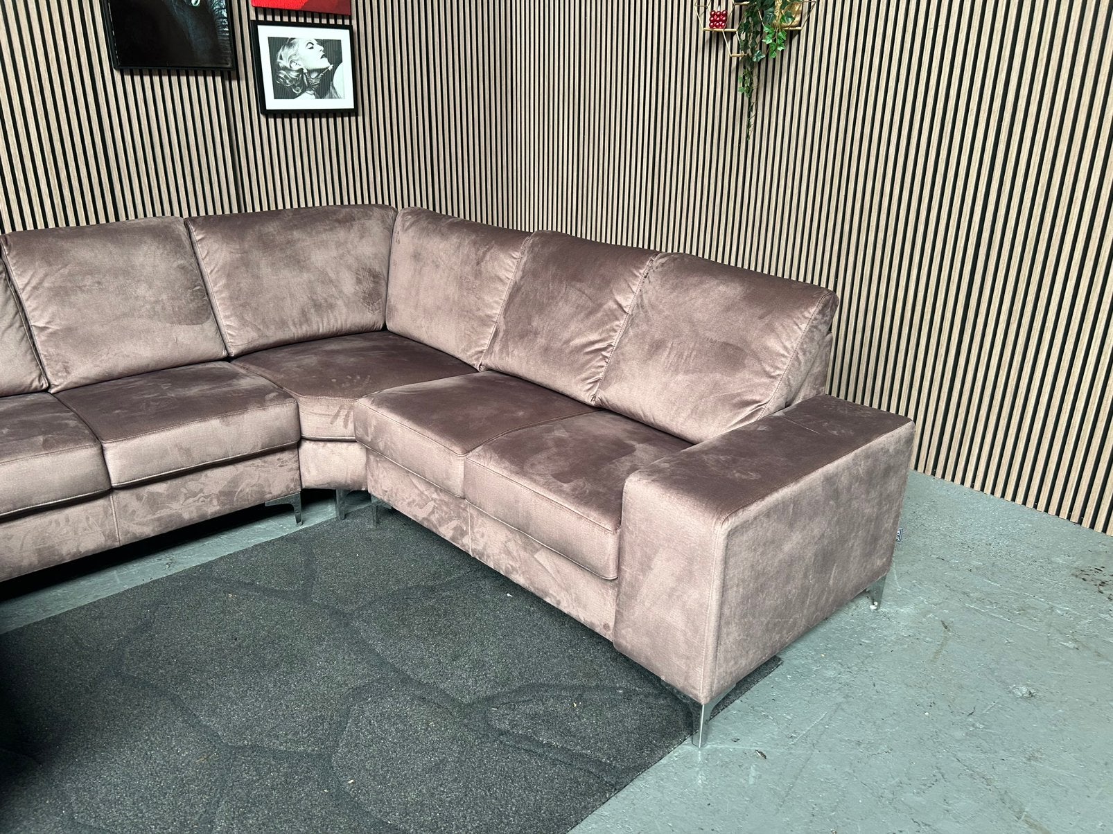 GRATIS LEVERING U-Bank Velvet Bruin 330X260 GEREINIGD, Huis en Inrichting, Velvet u bank, Hoekbank, 300 cm of meer, Ophalen of Verzenden