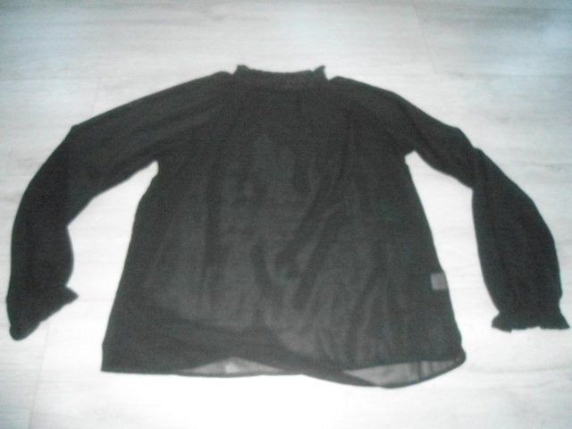 NIEUW! Shein; Mooie voile top met opstaand kraagje; maat L, Kleding | Dames, Tops, Zwart, Maat 42/44 (L), Nieuw, Ophalen of Verzenden