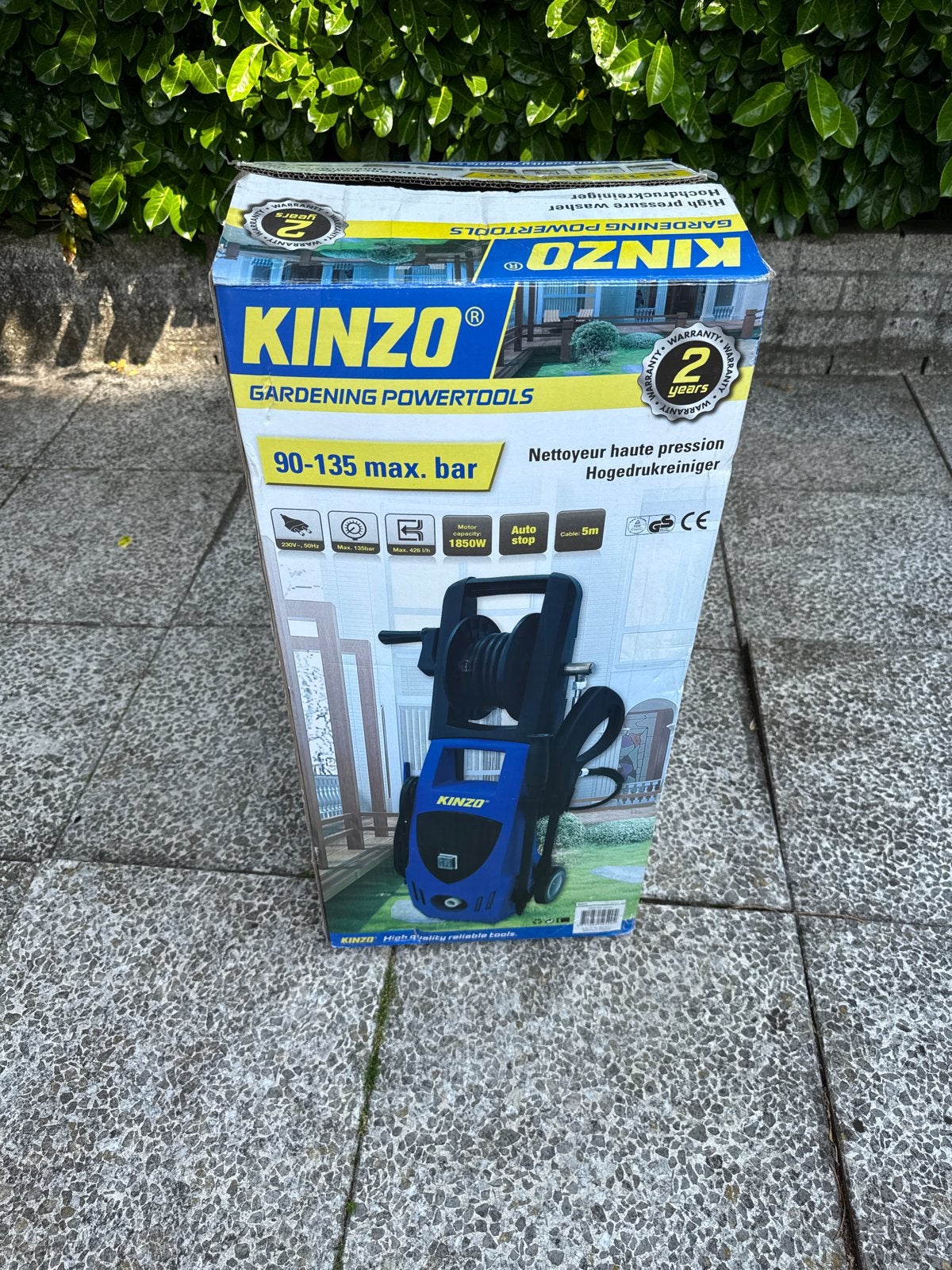 Kinzo hogedrukreiniger - Zo goed als nieuw, met doos, Ophalen, Zo goed als nieuw, Elektrisch, Met autostop en -start