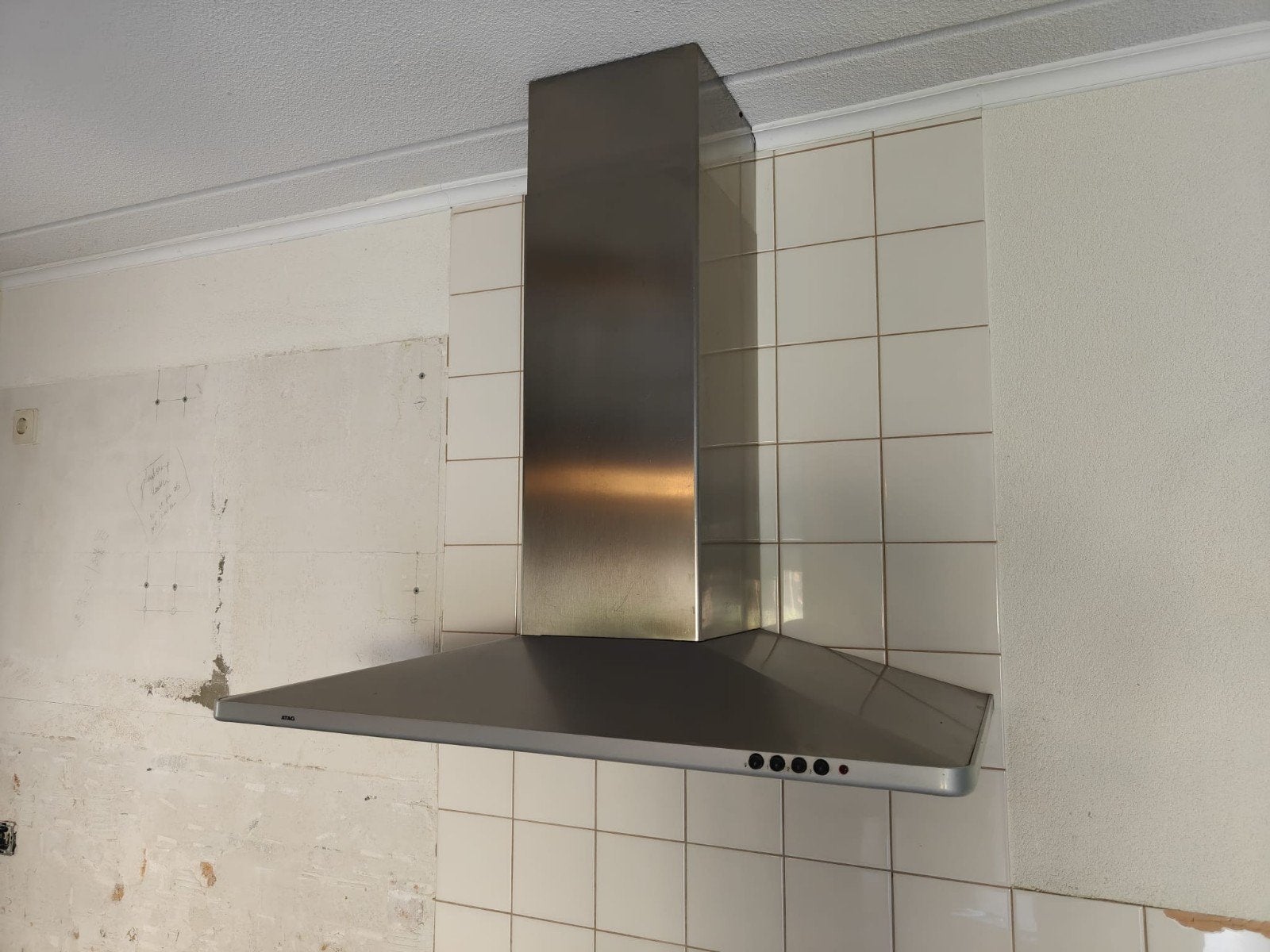 ATAG Wandafzuigkap RVS, Ophalen, Gebruikt, Wandschouwkap, Inbouw