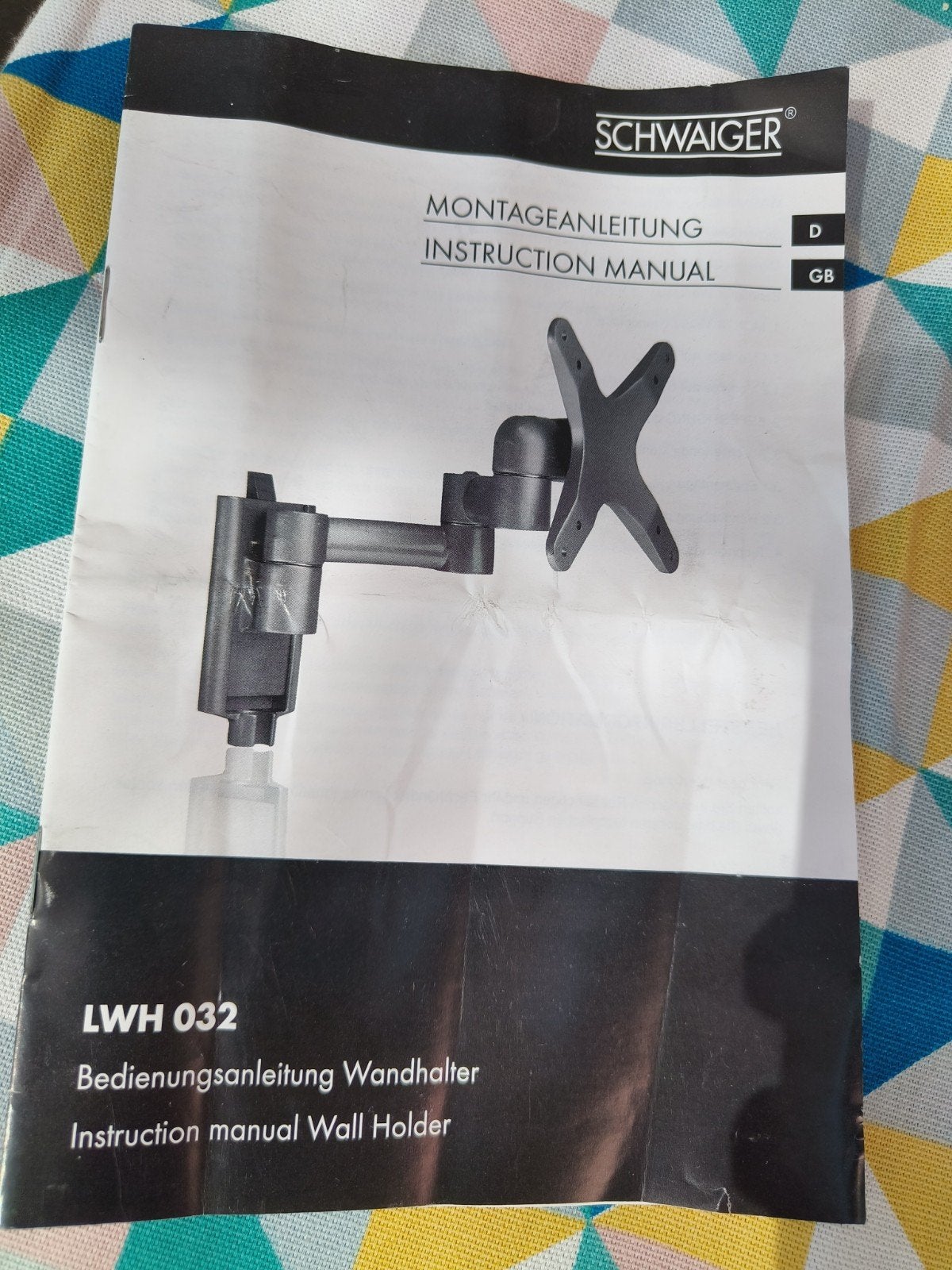 Schwaiger LWH 032 Monitor Wandhouder - Zwart, Caravans en Kamperen, Ophalen of Verzenden, Zo goed als nieuw