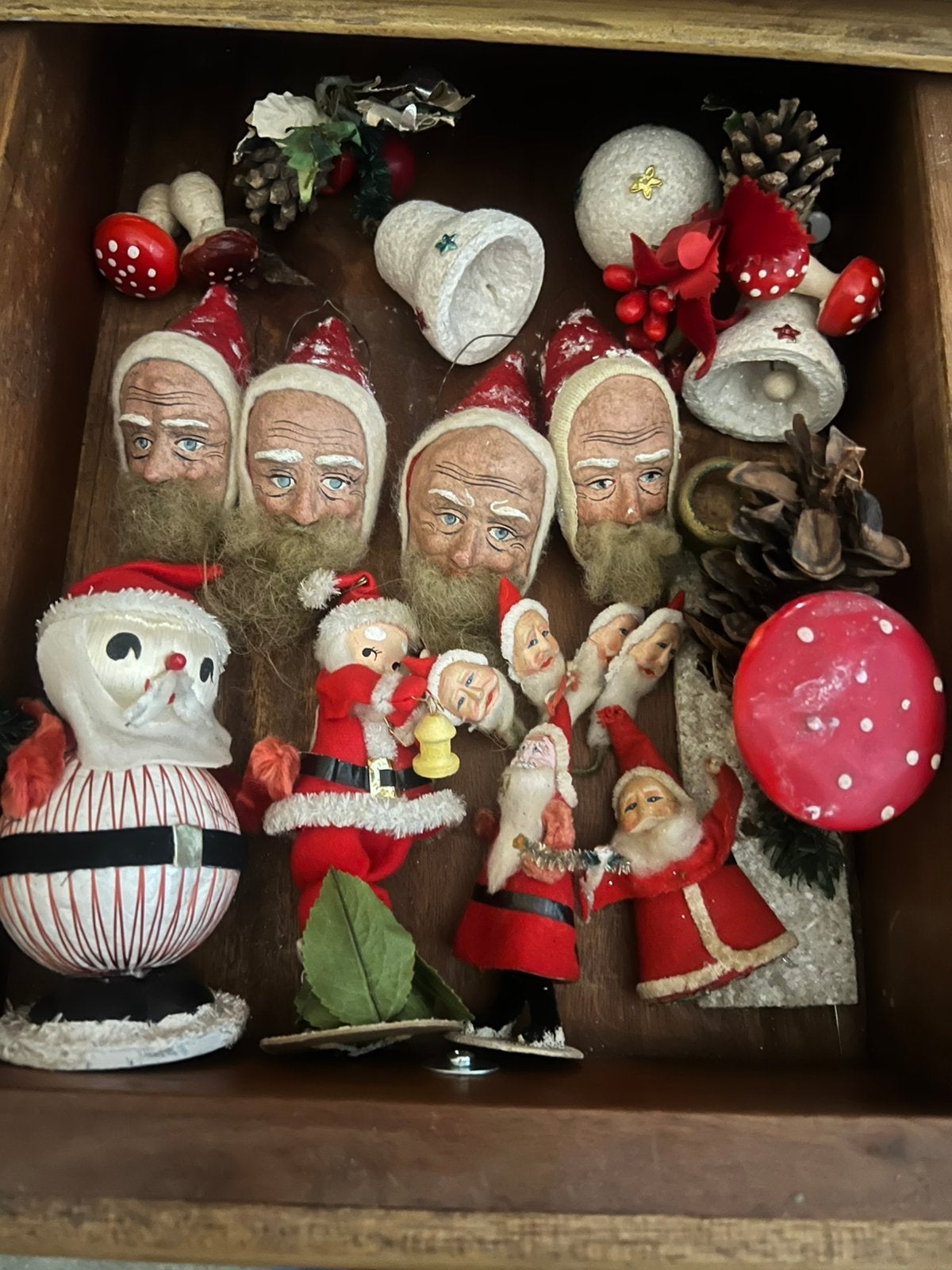 Kerstman belsnickle oud santa hoofdjes Japans / Duits, Ophalen of Verzenden