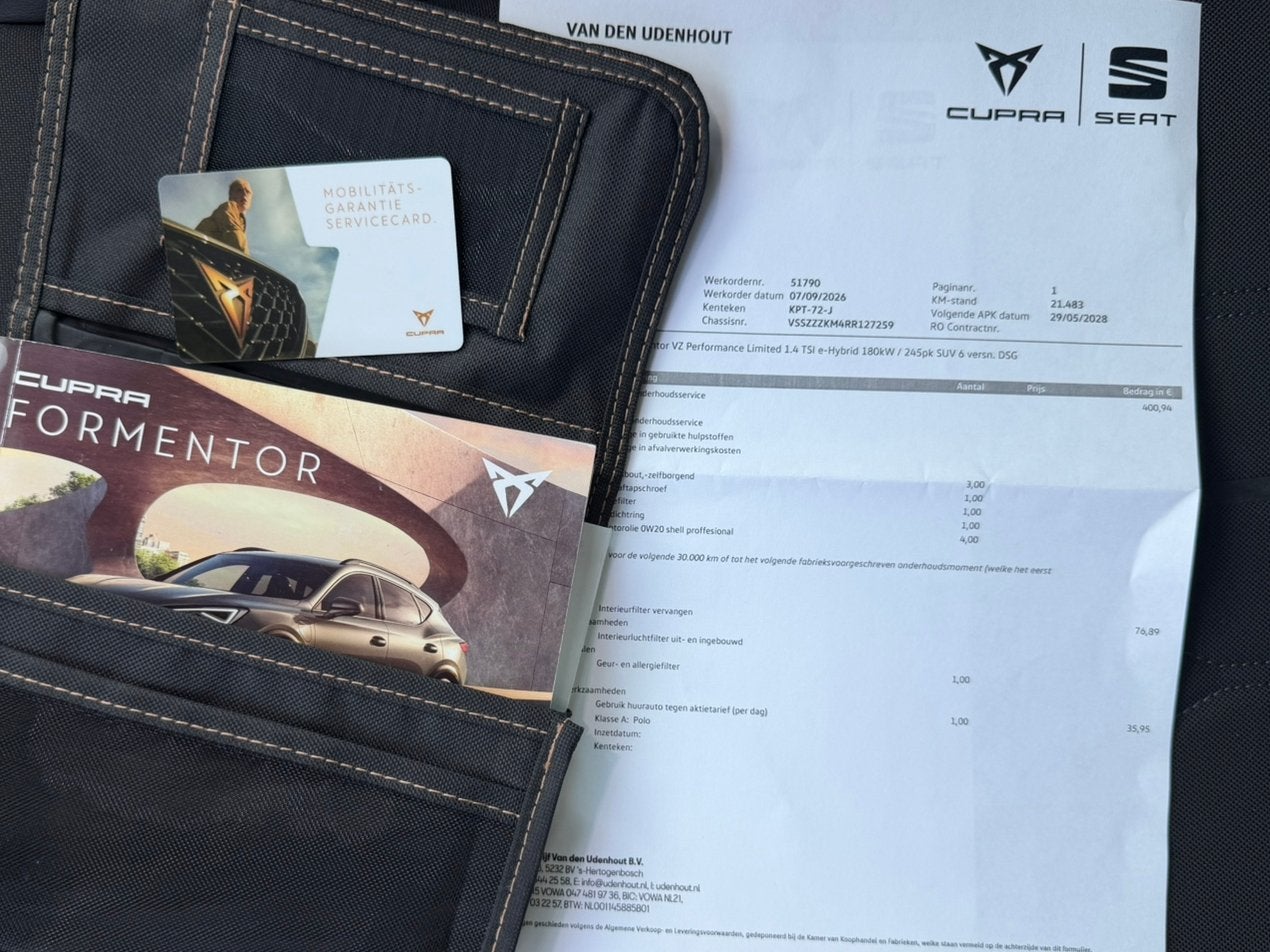 Cupra Formentor VZ Performance 245pk 2024 E-hybride, Auto's, 4 cilinders, Formentor, Leder en Stof, Plug-in hybride